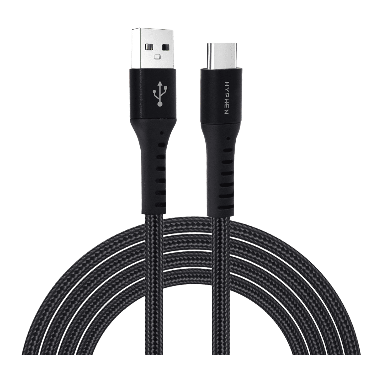 Hyphen Type A to Type C 6.6 Feet (2M) Cable (Aluminium Shell, Black)