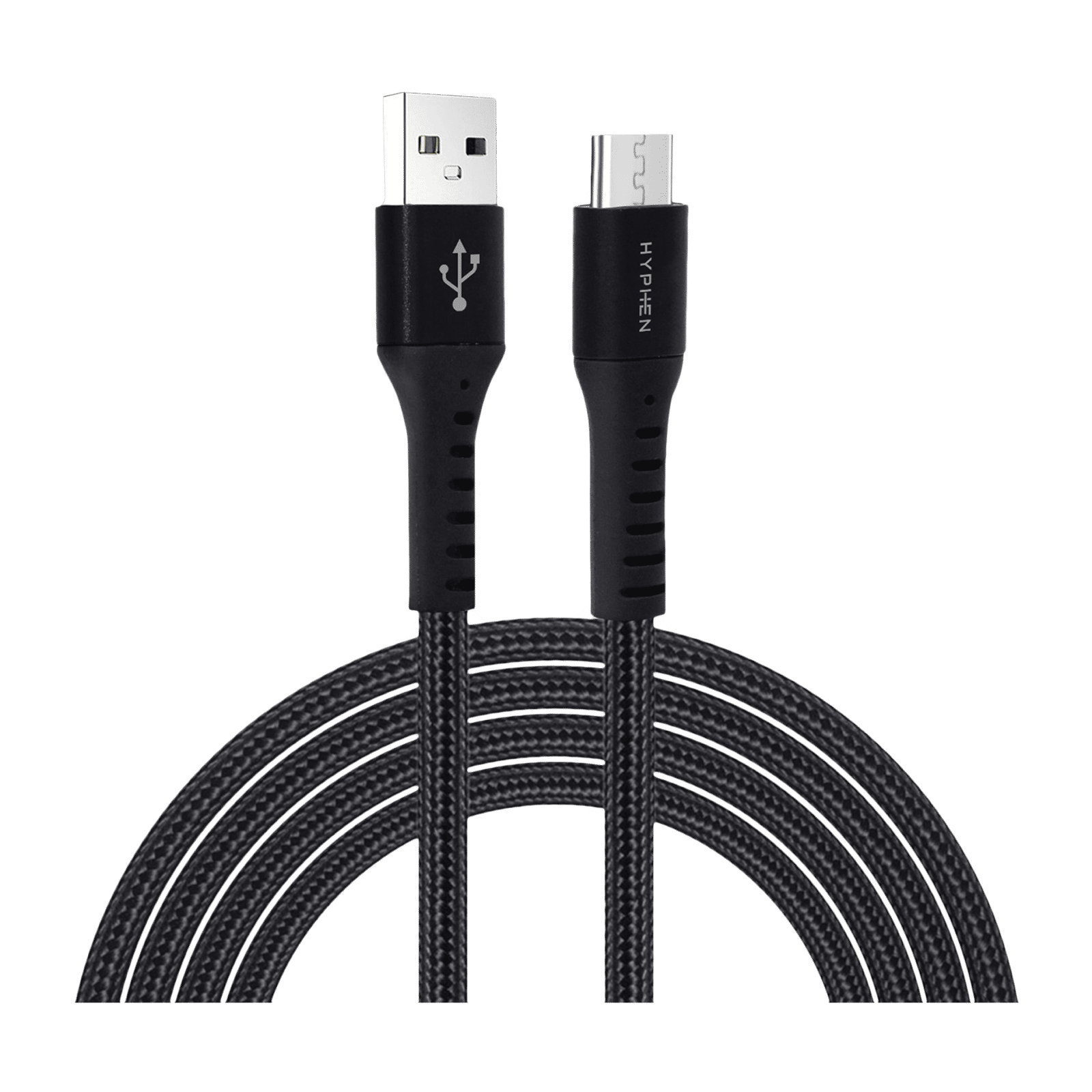 Hyphen Type A to Micro USB 3.9 Feet (1.2M) Cable (Tangle Free Design, Black)