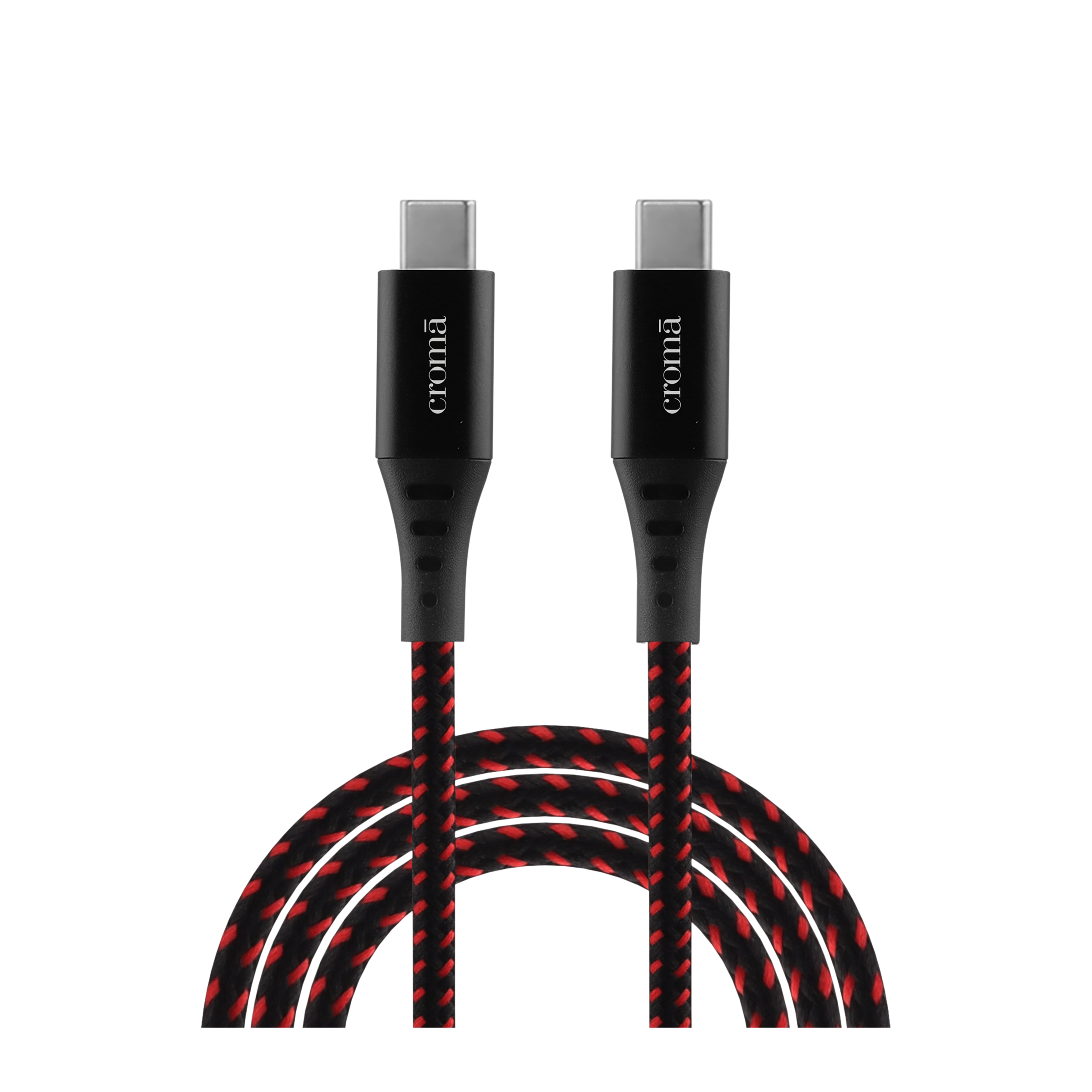 Croma Type C to Type C 3.3 Feet (1M) Cable (Nylon Braided, Red)