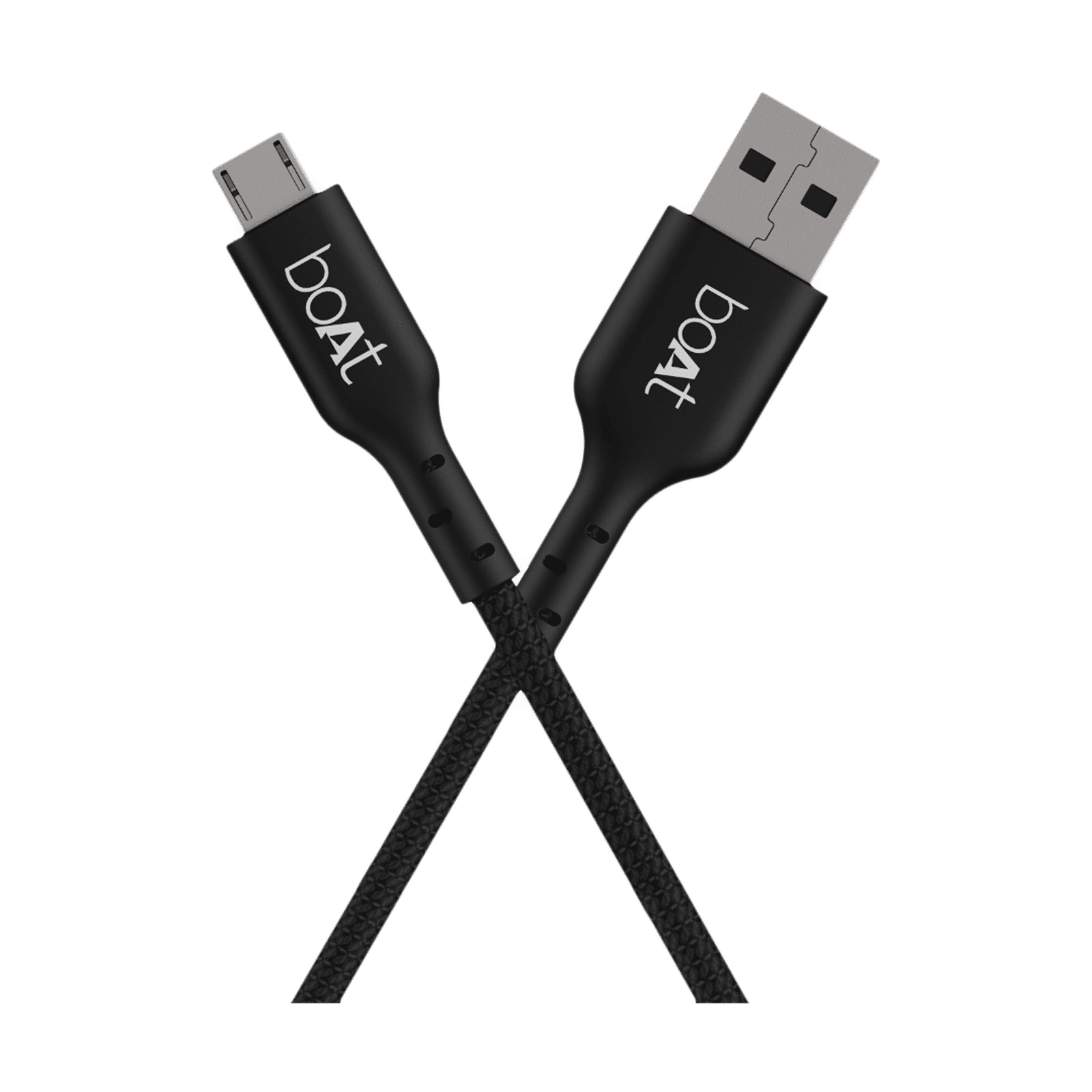 boAt USB 150 MKI Type A to Micro USB 4.9 Feet (1.5M) Cable (Premium Cotton Braiding, Black)