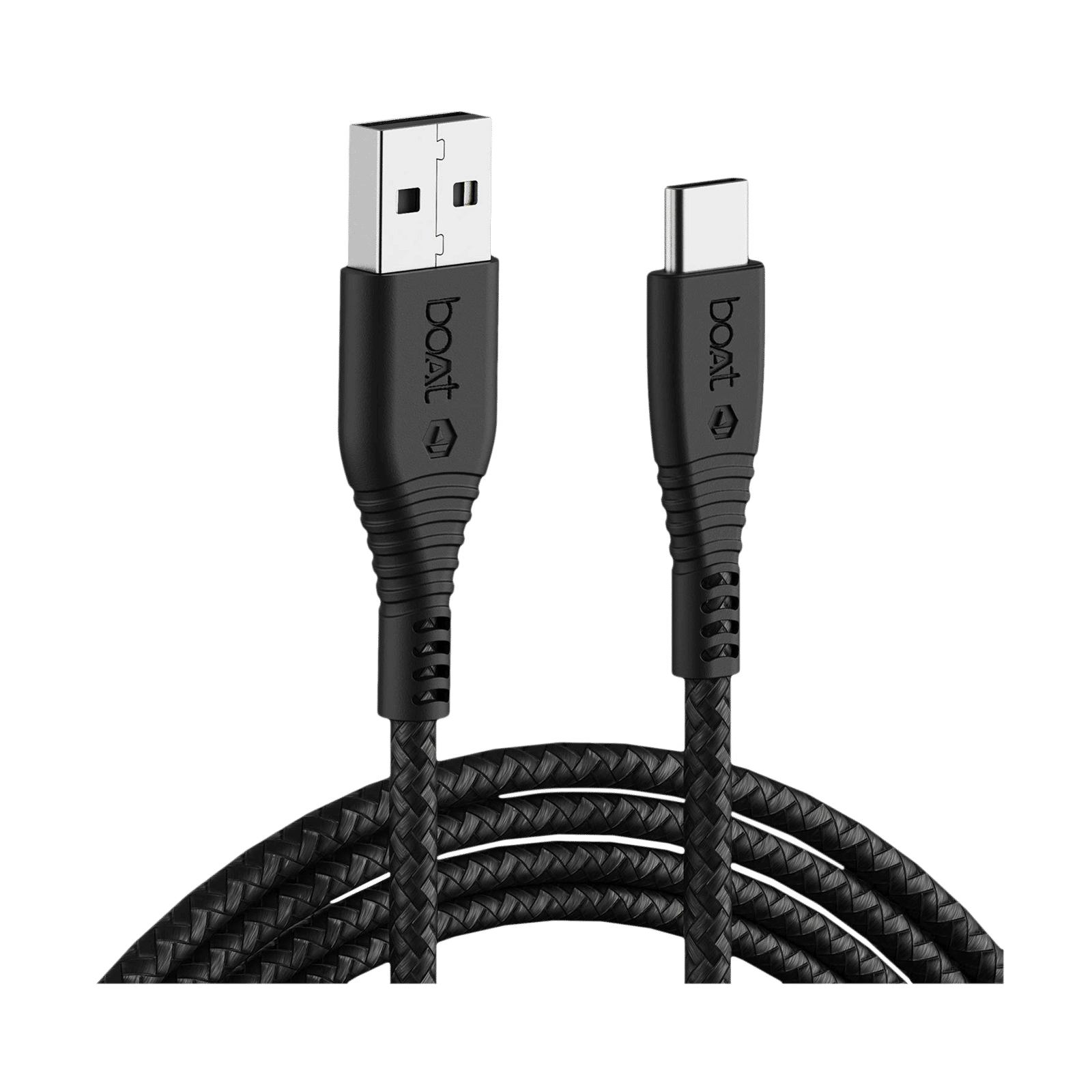 boAt A325 Type A to Type C 4.9 Feet (1.5M) Cable (Tangle-free Design, Black)