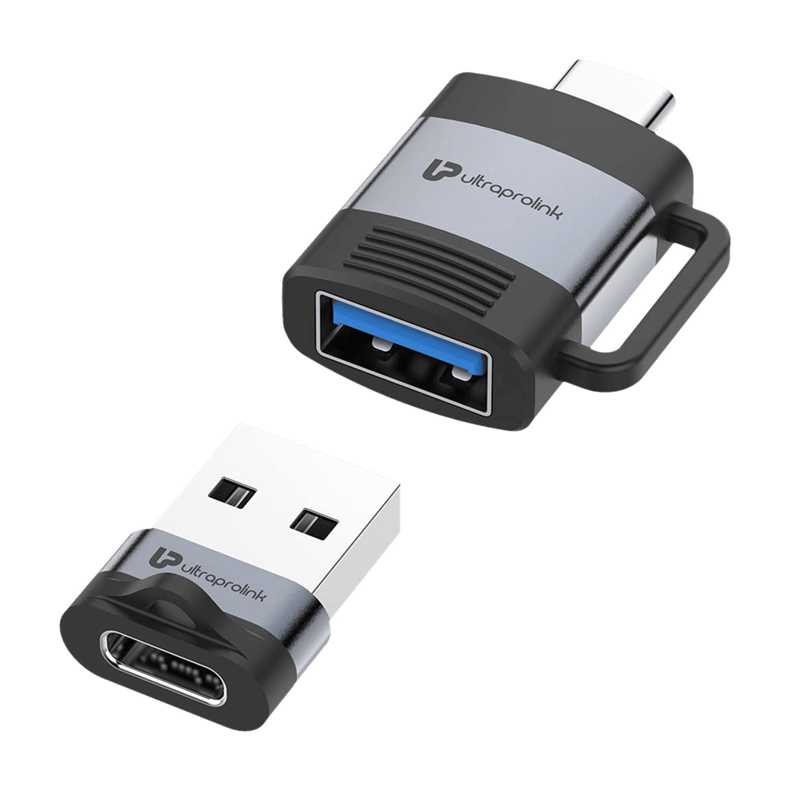 UltraProlink C-Adapt Duo Type C to Type A OTG Adapter (5Gbps Data Transfer Speed, Black)