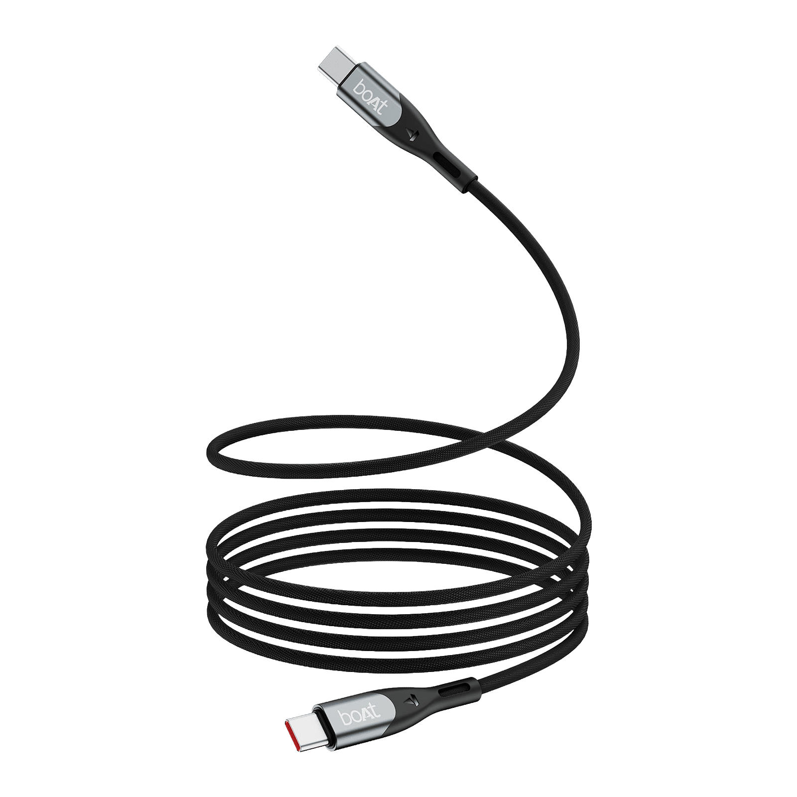 boAt 65W Type C to Type C 3.9 Feet (1.2M) Cable (Nylon Braided, Carbon Black)