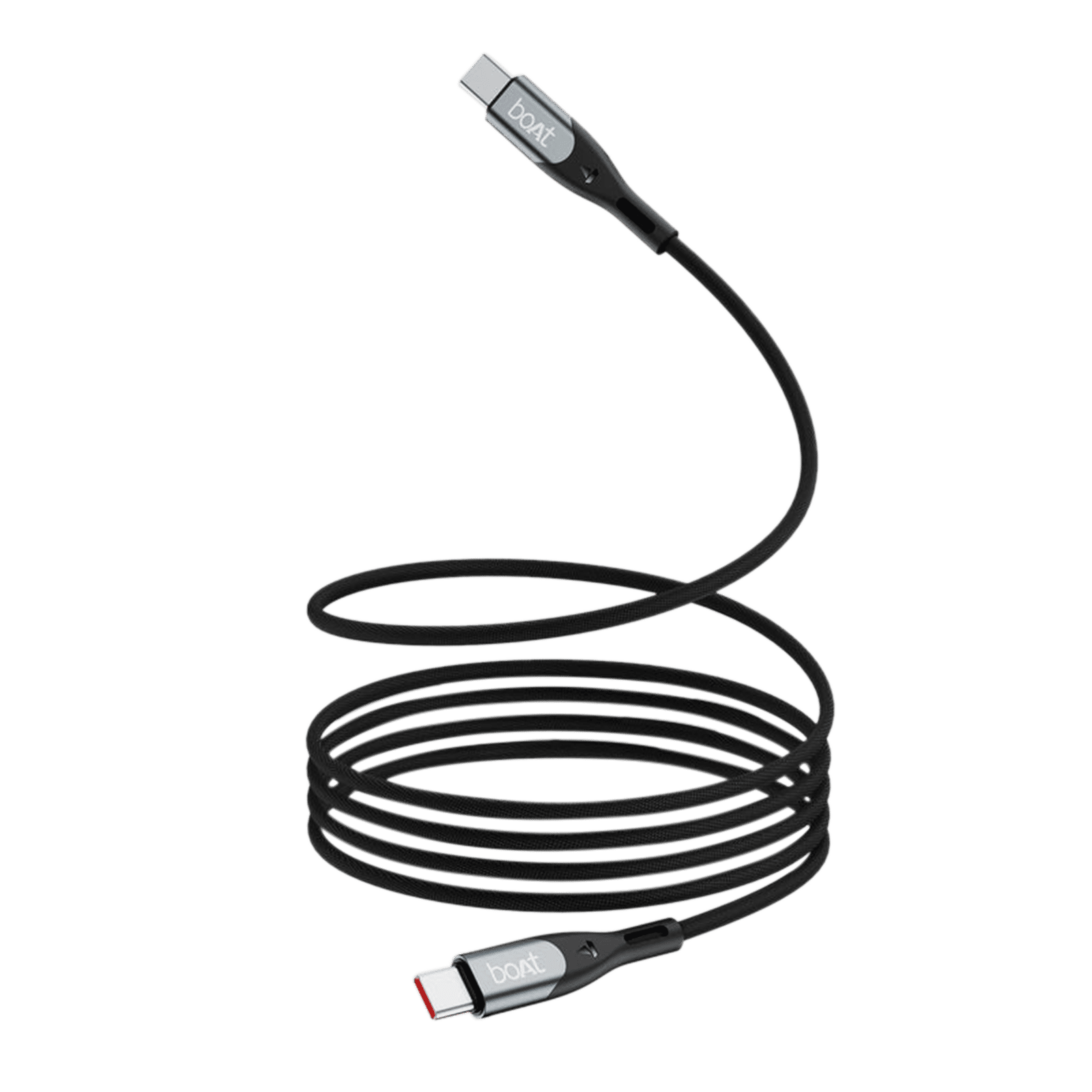 boAt Type C to Type C 3.9 Feet (1.2M) Cable (Nylon Braided, Carbon Black) 