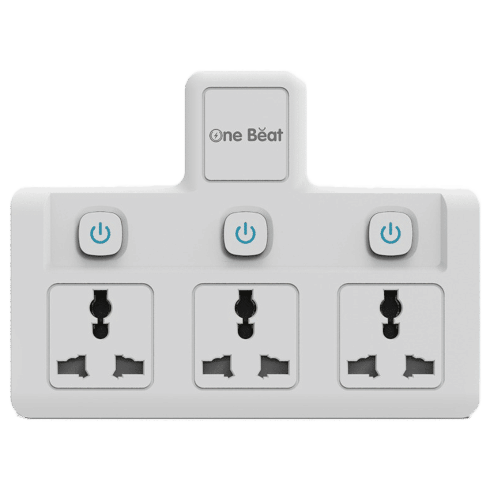 One Beat Wall 3 Sockets Surge Protector (LED Indicator, OB-203, White)