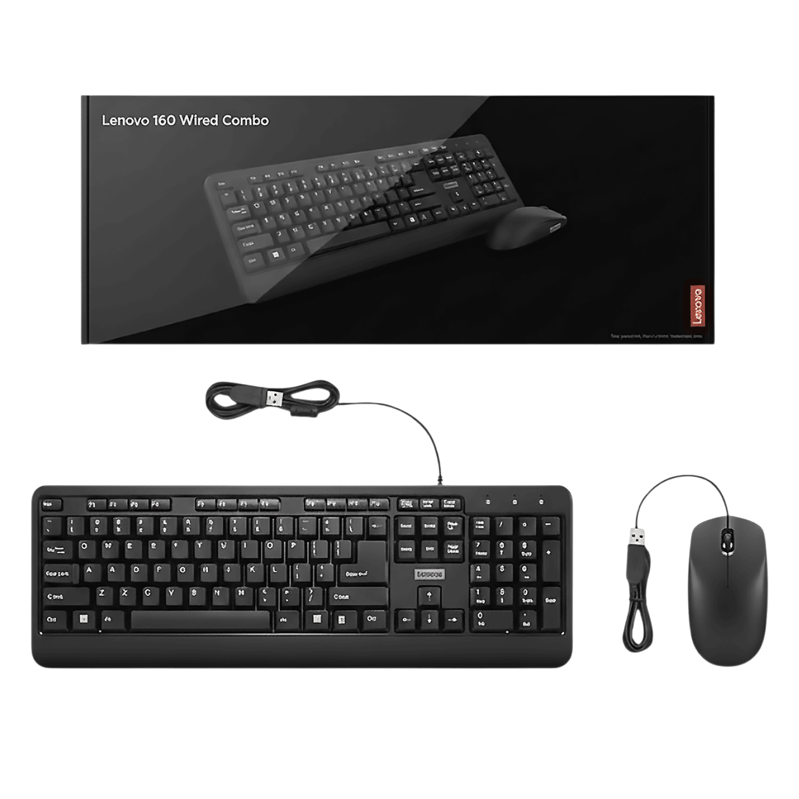 Lenovo 160 Combo tastiera e mouse cablati | Esoscheletro impermeabile