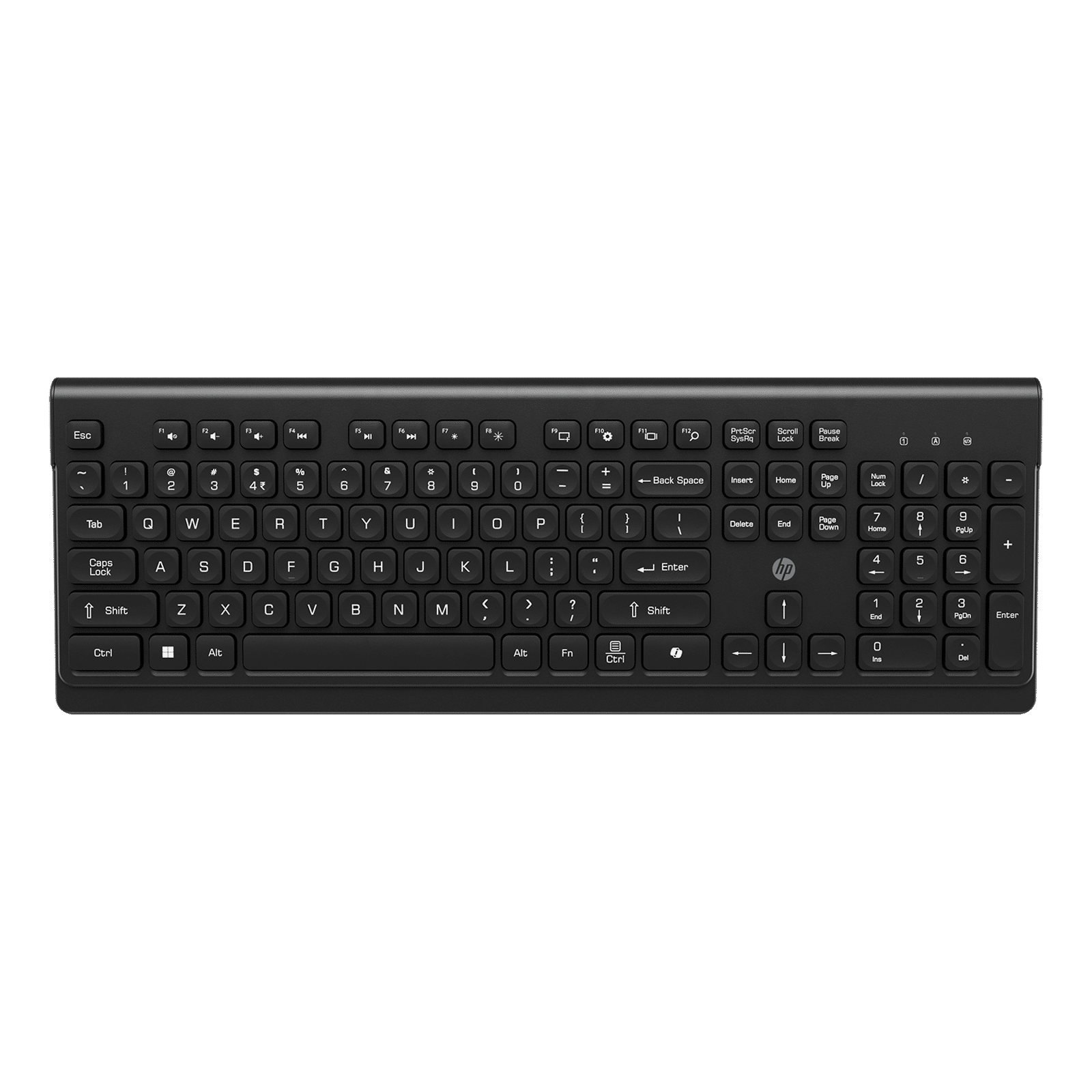 HP 110 2.4GHz Wireless Keyboard with Battery Indicator (Caps Lock, Black)