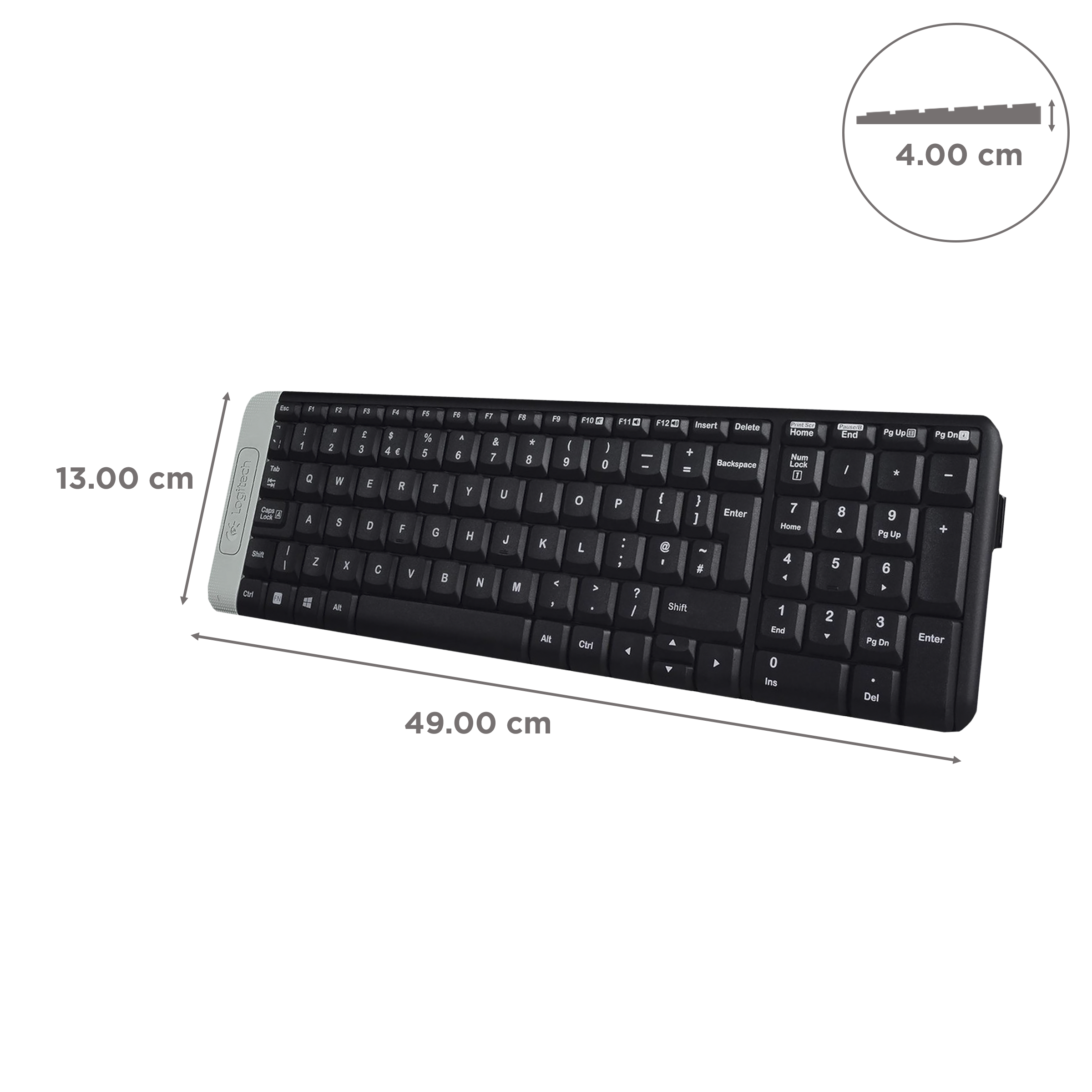 logitech K230 Wireless Keyboard with Number Pad (128 Bits AES  Encryption, Black)