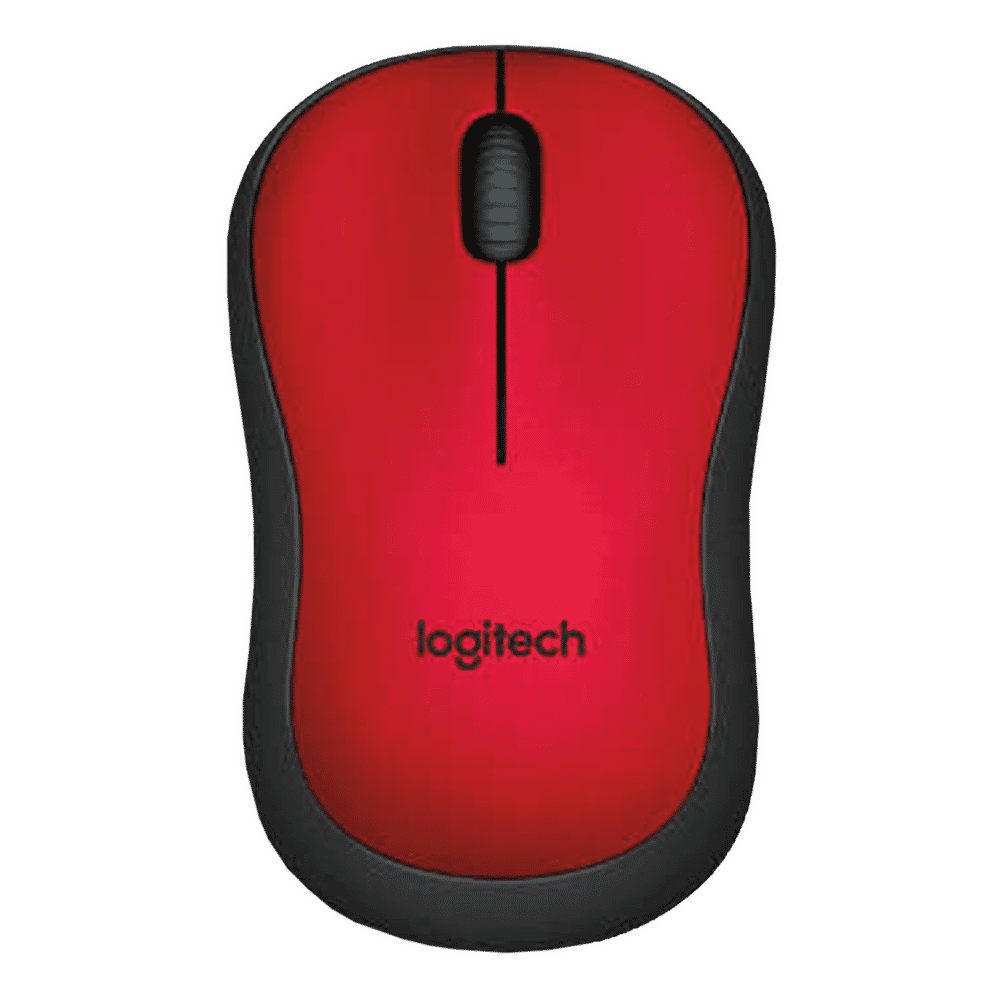 logitech M221 Wireless Optical Mouse with Silent Click Buttons (1000 DPI, Plug & Play, Red)