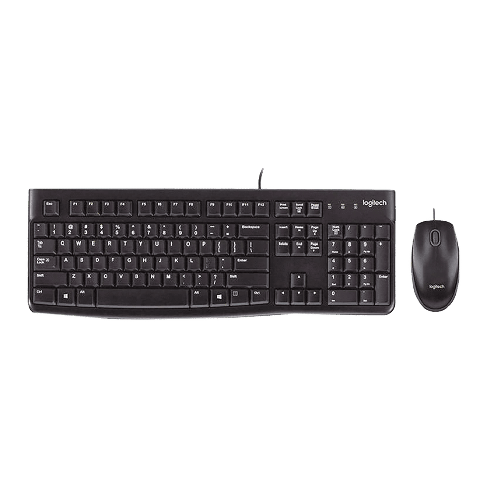 logitech MK120 Wired Keyboard & Mouse Combo (1000 DPI, Spill Resistant, Black)