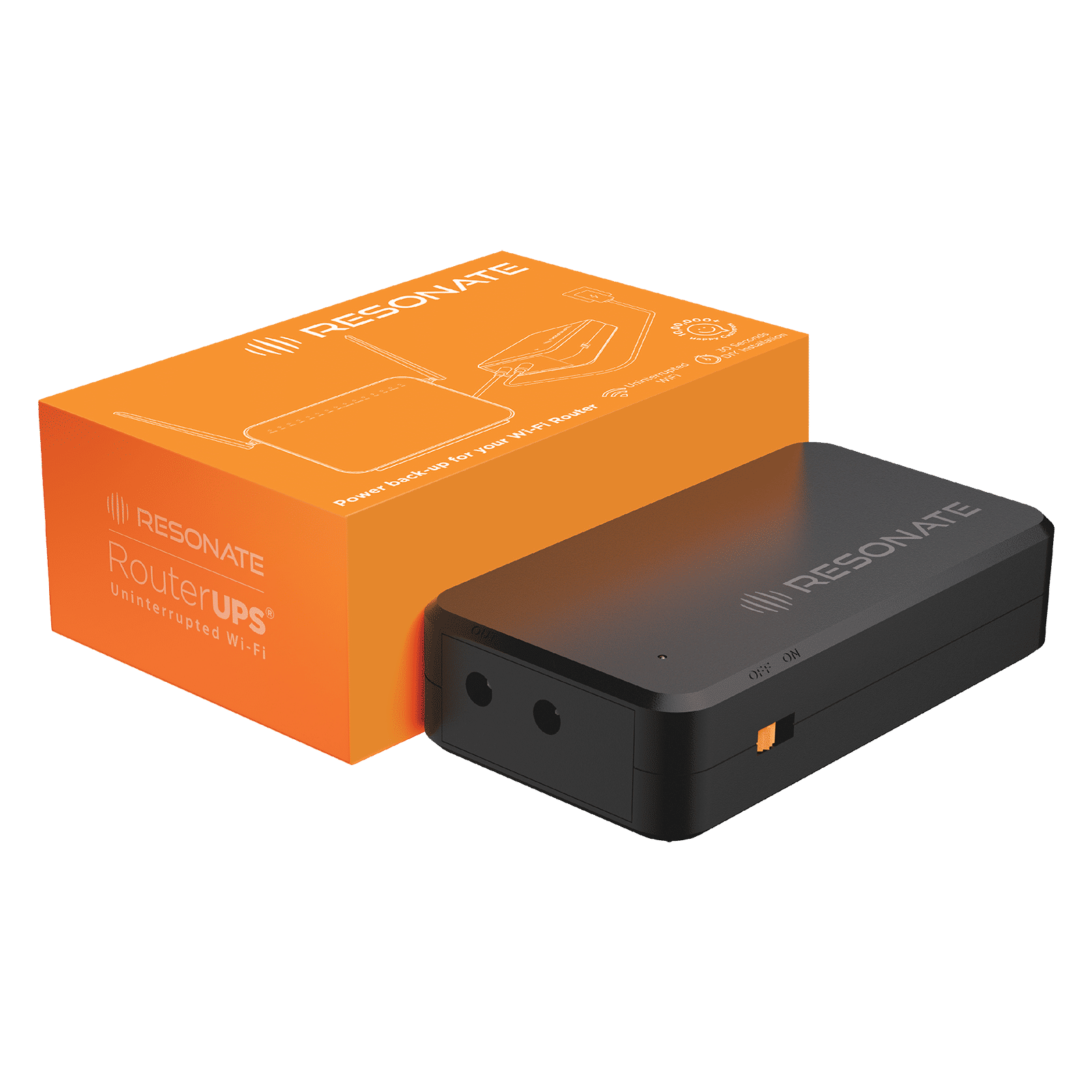 RESONATE RouterUPS Classic UPS (Up to 4 Hour Power Backup, CRU12V2A, Black)