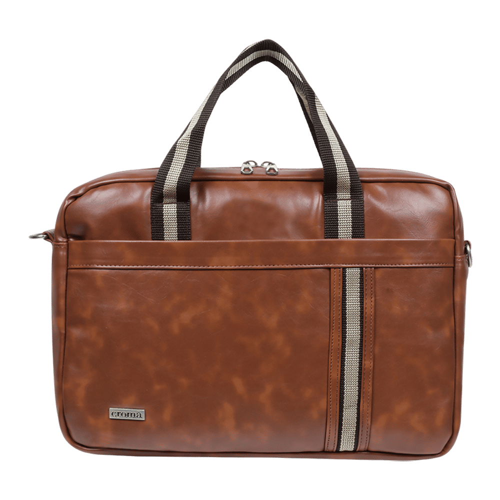 Croma Leather Laptop Sleeve for 15 Inch Laptop (Apple Compatible, Brown)