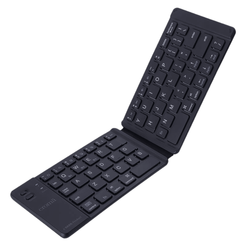 Croma Bluetooth 3.0 Foldable Keyboard for Android, Windows Tablets & iPads (Lightweight, Black)