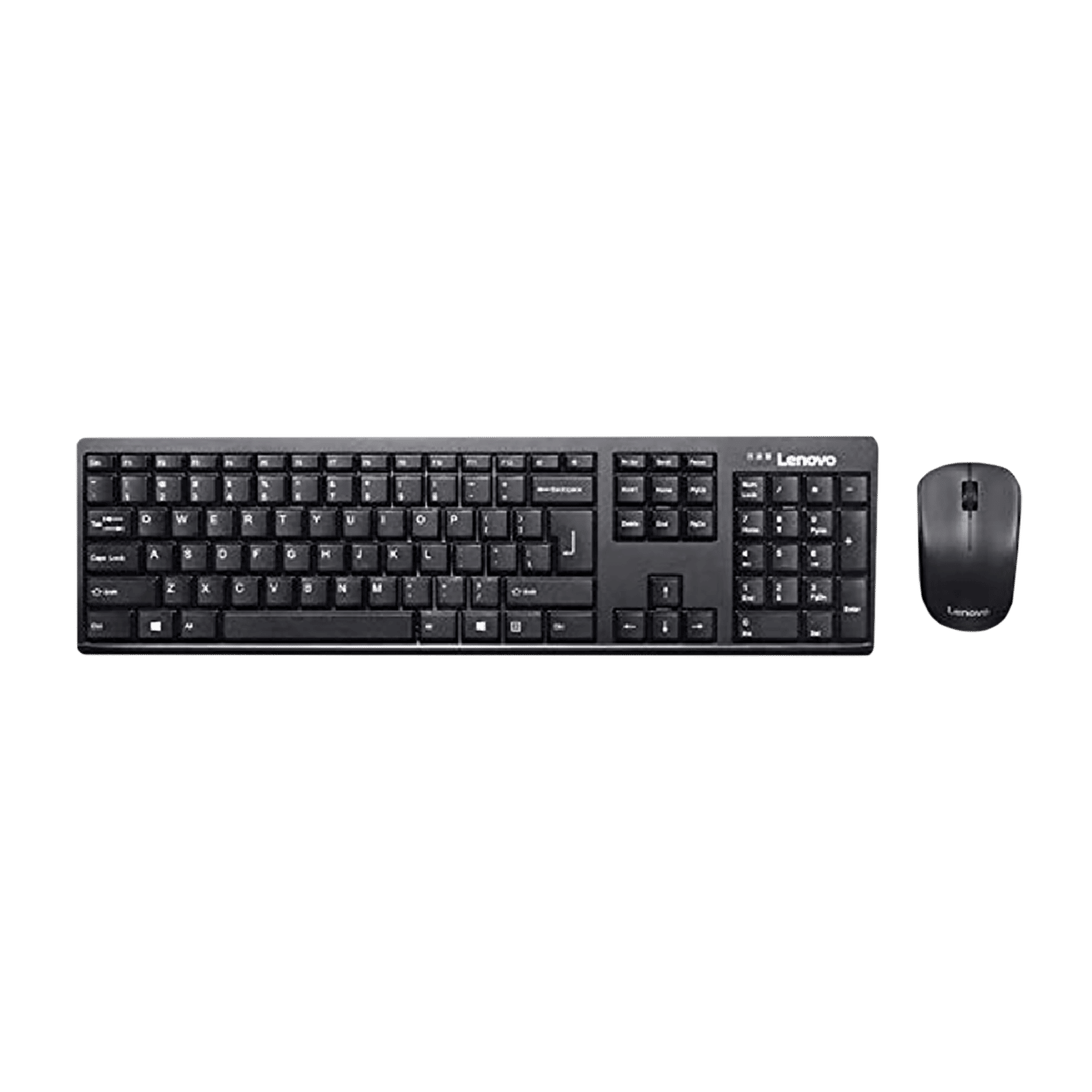Lenovo 100 Wireless Keyboard & Mouse Combo (106 Keys, 1000 DPI, Spill Resistant, Black)