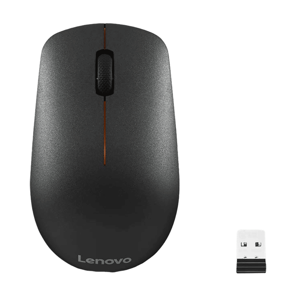 Lenovo 400 Wireless Optical Mouse (1200 DPI, Ergonomic Design, Black)