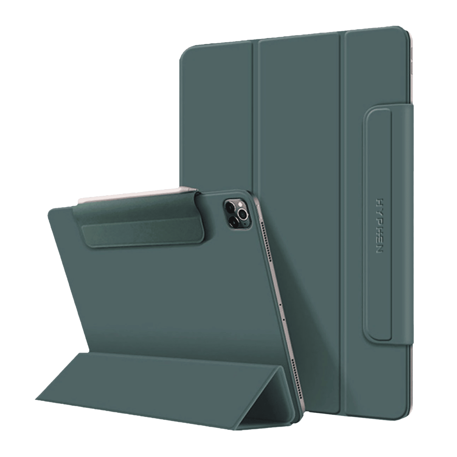 Hyphen VERSO Polyurethane Folio Case for Apple iPad Pro 12.9 Inch (3rd, 4th & 5th Gen) (Built-in Magnet, Midnight Green)