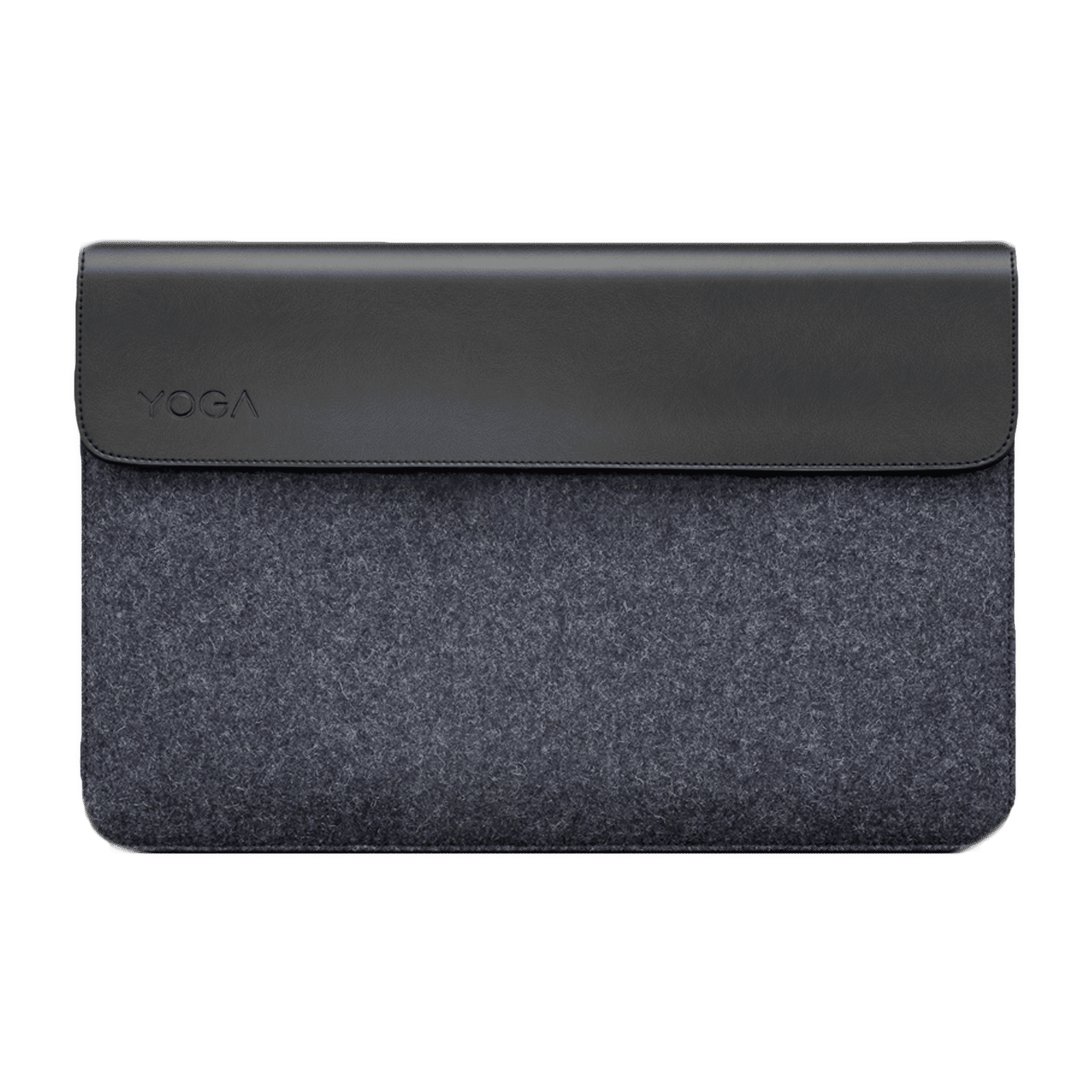 Lenovo Yoga Leather, Wool Felt Laptop Sleeve for 14 Inch Laptop (Dual Magnet Buckles, Black)