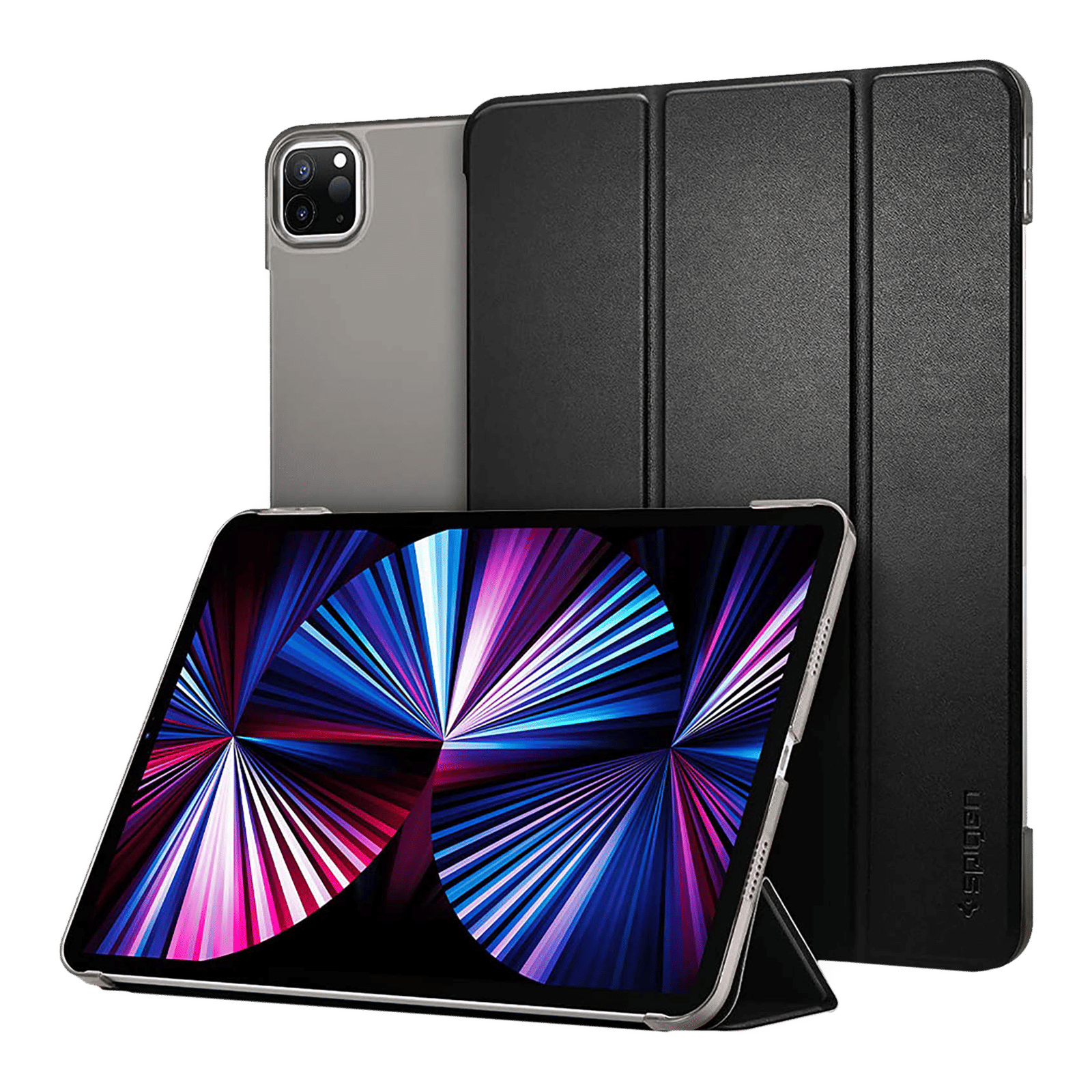 Spigen Smart Fold Polycarbonate, Polyurethane Leather Flip Cover for Apple iPad Pro (Secure Magnetic Closure, Black)