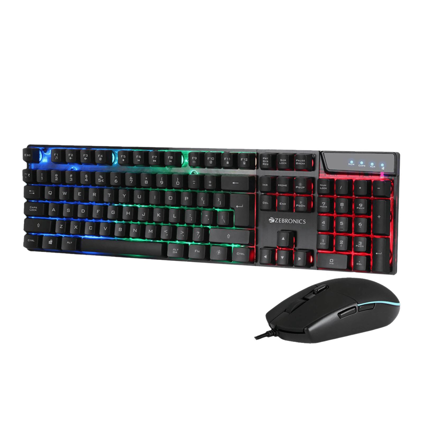 ZEBRONICS ZEB-War Wired Gaming Keyboard & Mouse Combo (104 Keys, 3200 DPI Adjustable, Advanced Optical Sensor Technology, Black)