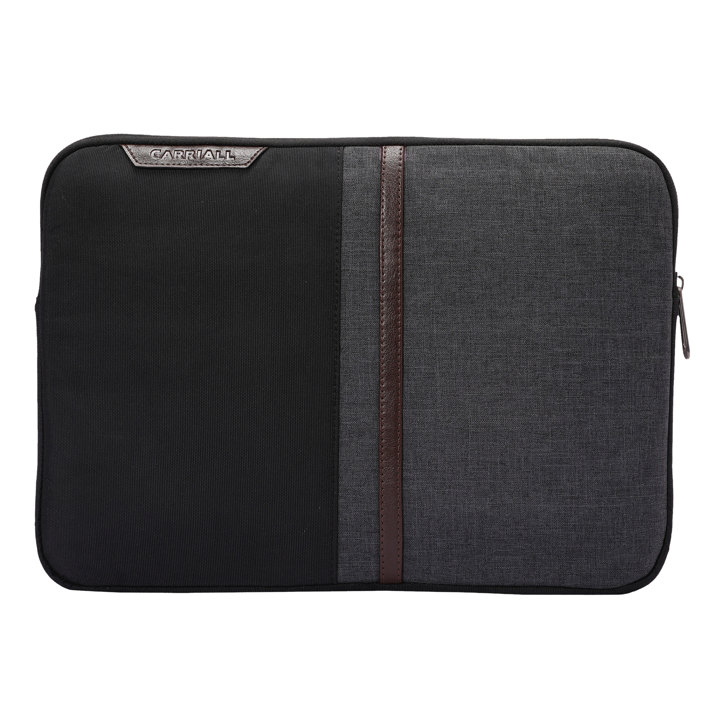 Carriall Suave Fabric, Polyester Laptop Sleeve for 14 Inch Laptop (2 L, Water Resistant, Black/Grey)