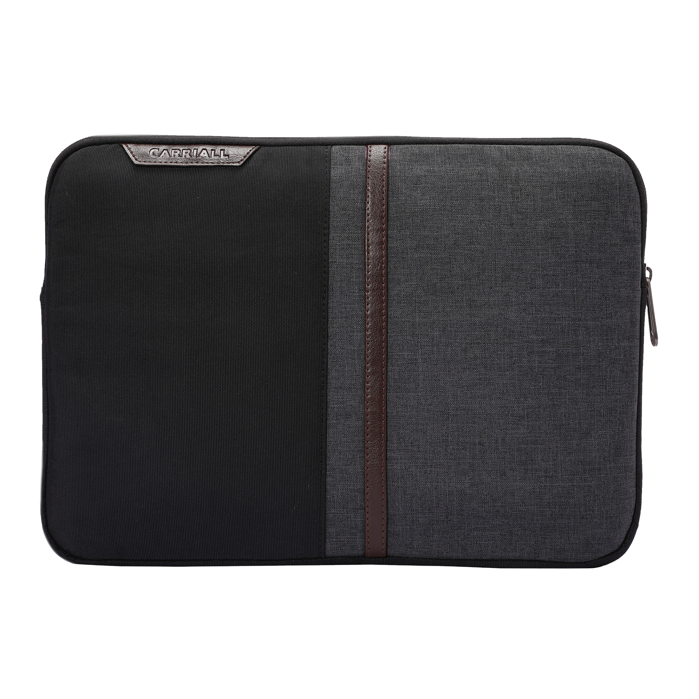 Carriall Suave Fabric, Polyester Laptop Sleeve for 15 Inch Laptop (2 L, Water Resistant, Black/Grey)