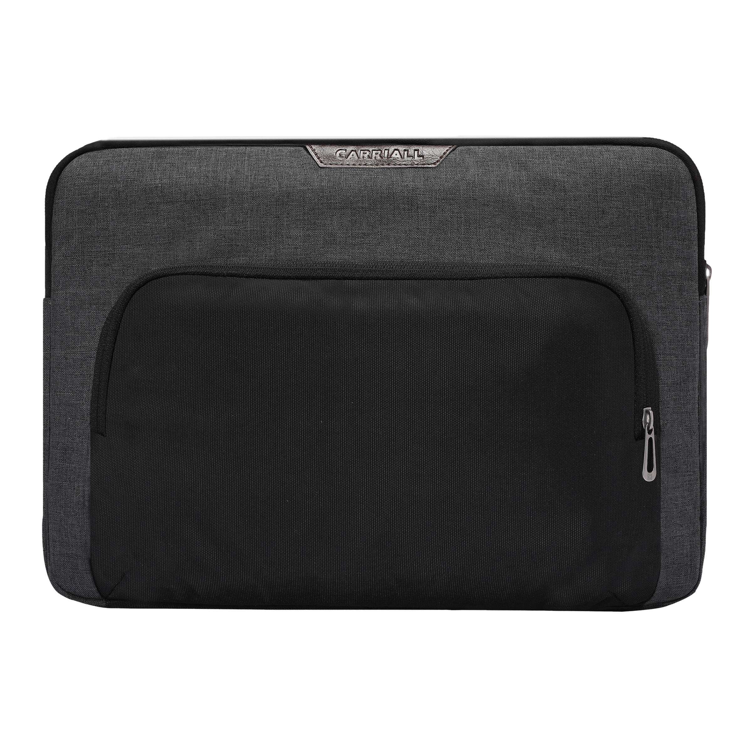 Carriall Noble Fabric, Polyester Laptop Sleeve for 15 Inch Laptop (2 L, Water Resistant, Black/Grey)