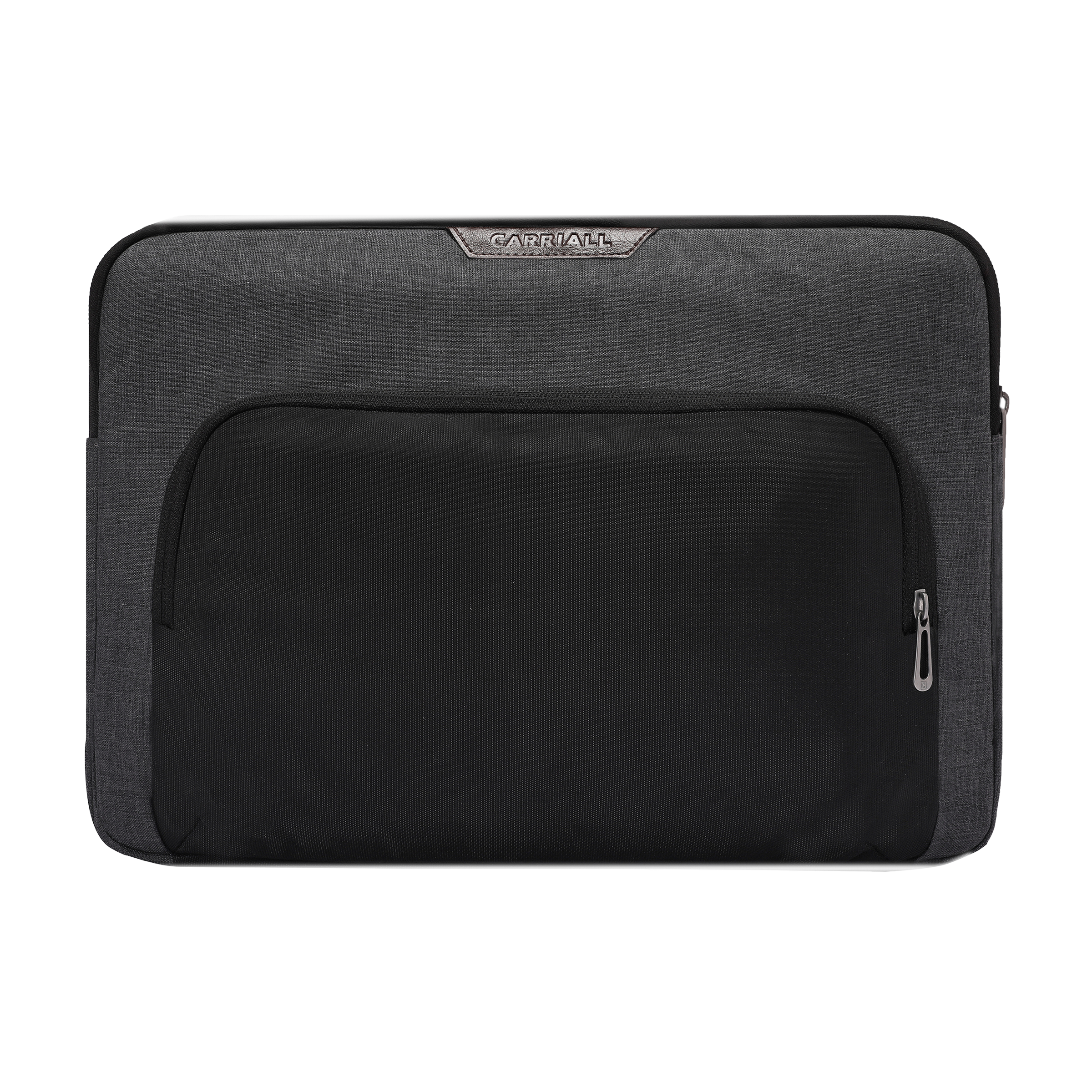 Carriall Noble Fabric, Polyester Laptop Sleeve for 16 Inch Laptop (Water Resistant, Black/Grey)