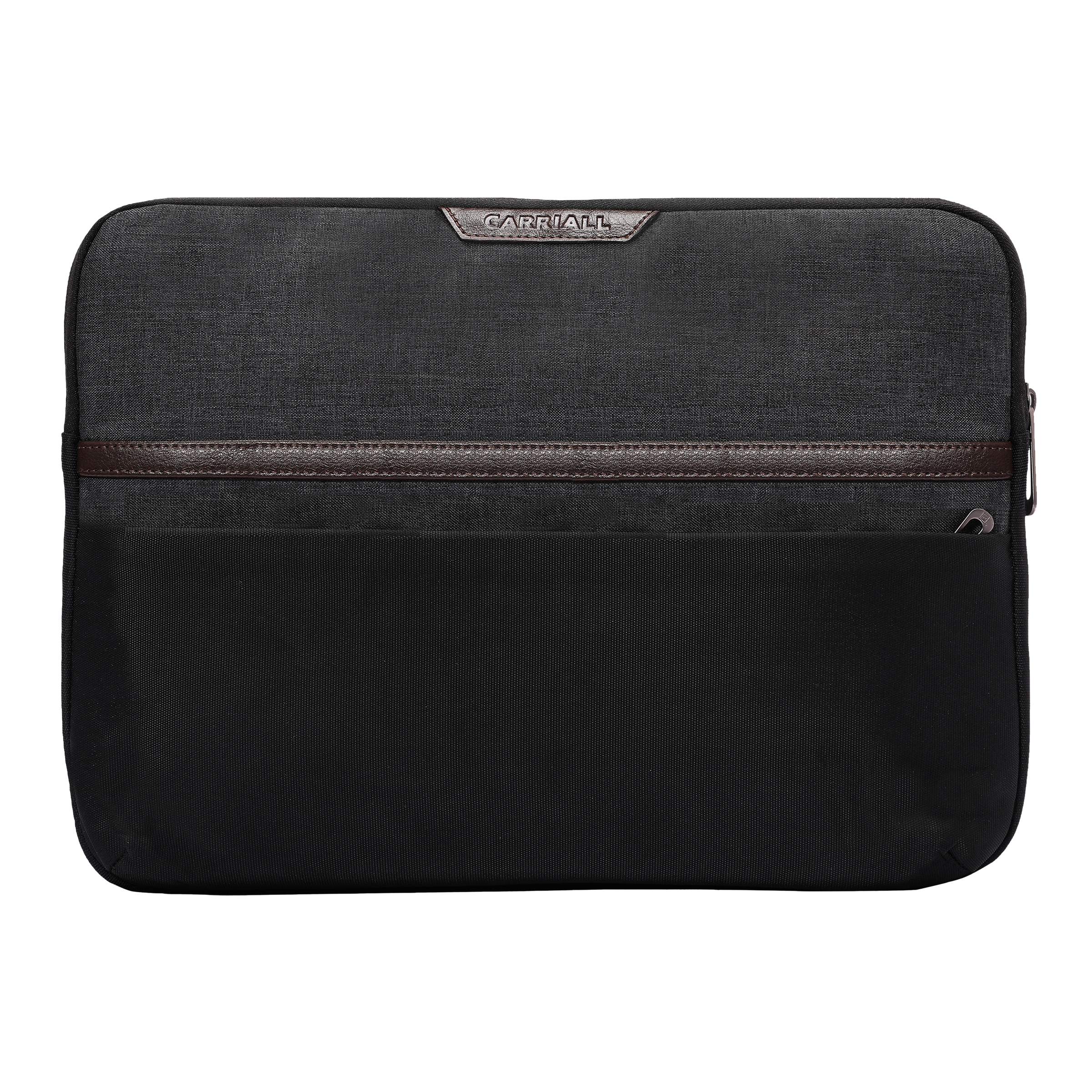 Carriall Urbane Fabric, Polyester Laptop Sleeve for 14 Inch Laptop (Water Resistant, Black/Grey)