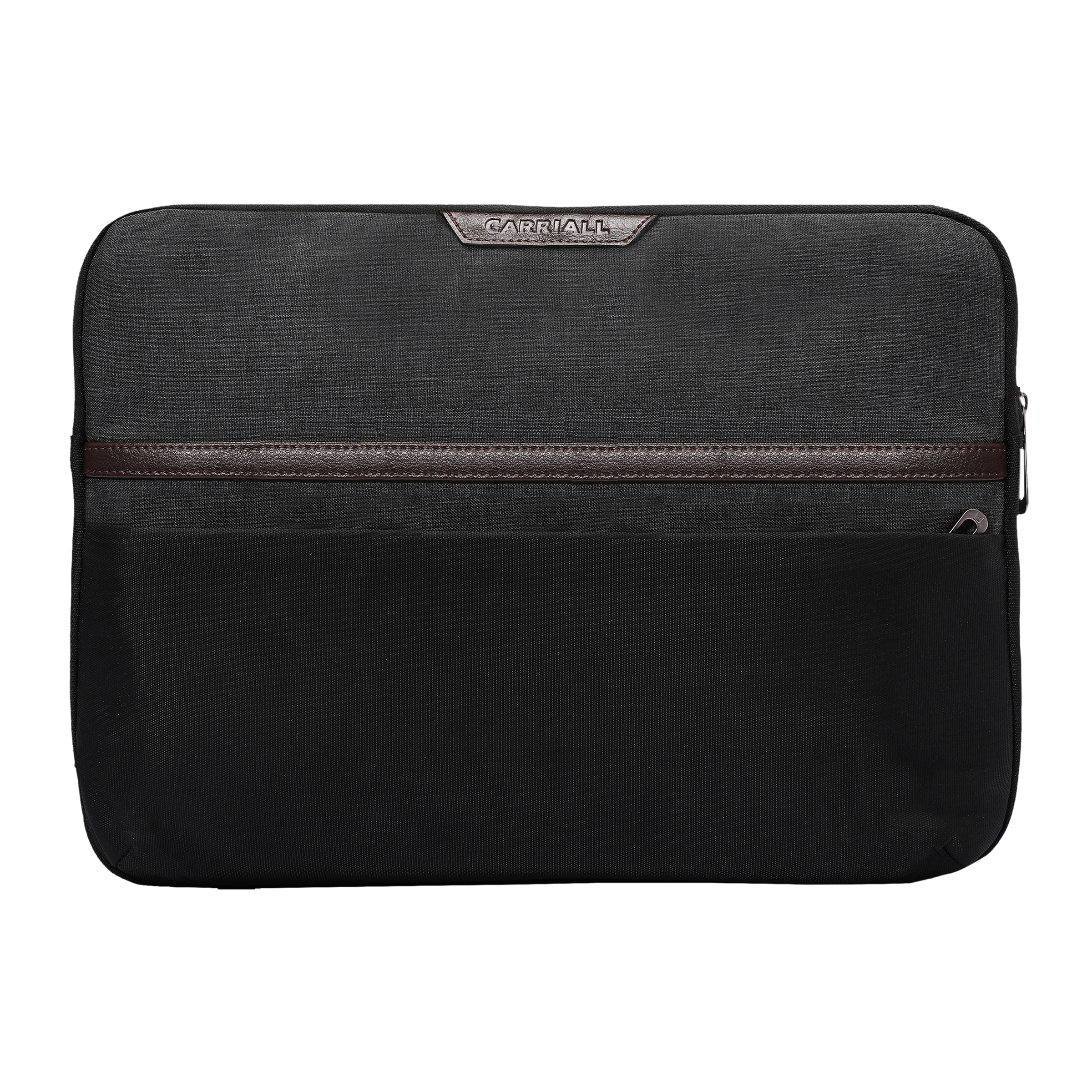 Carriall Urbane Fabric, Polyester Laptop Sleeve for 15 Inch Laptop (2 L, Water Resistant, Black/Grey)