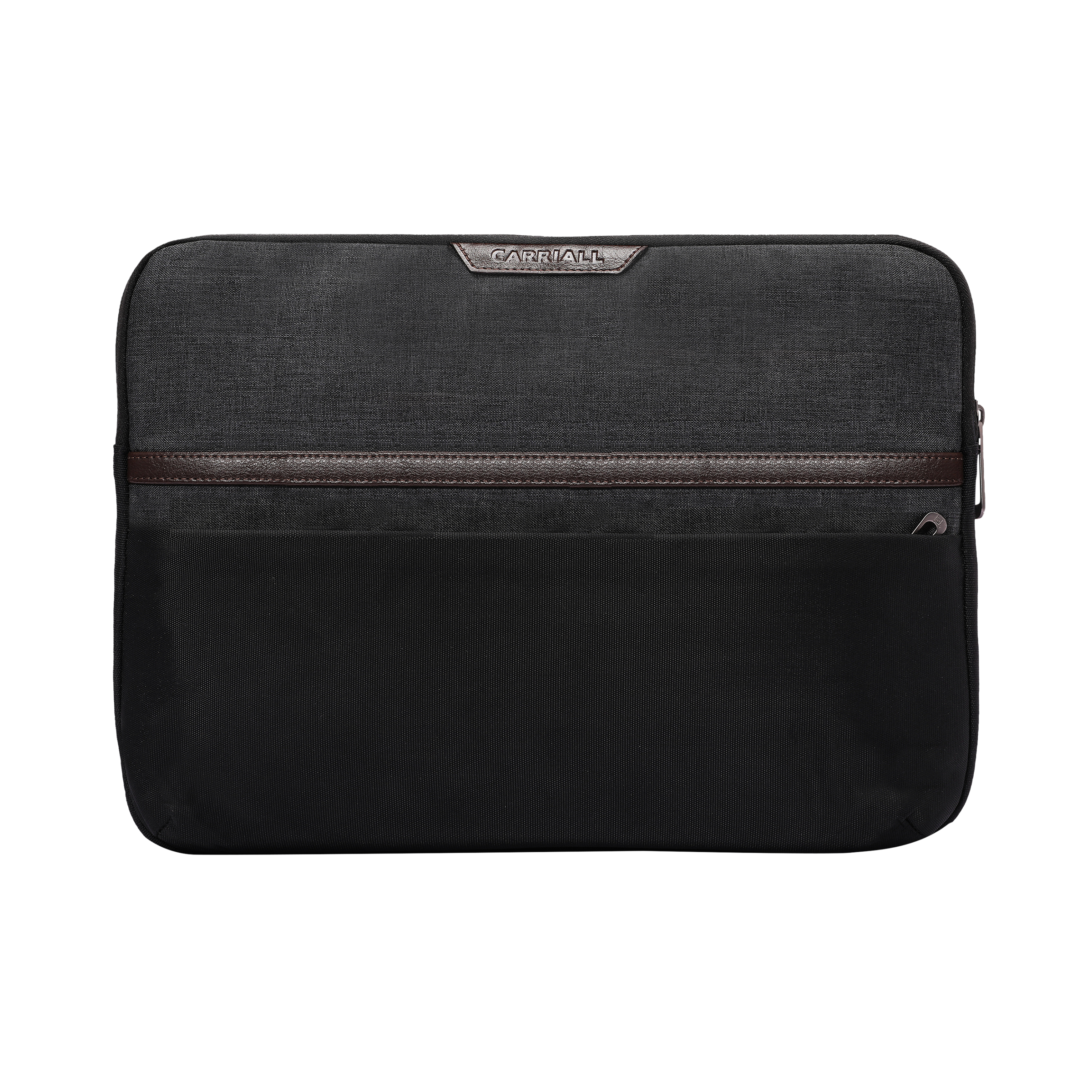 Carriall Urbane Fabric, Polyester Laptop Sleeve for 15 Inch Laptop (Water Resistant, Black/Grey)