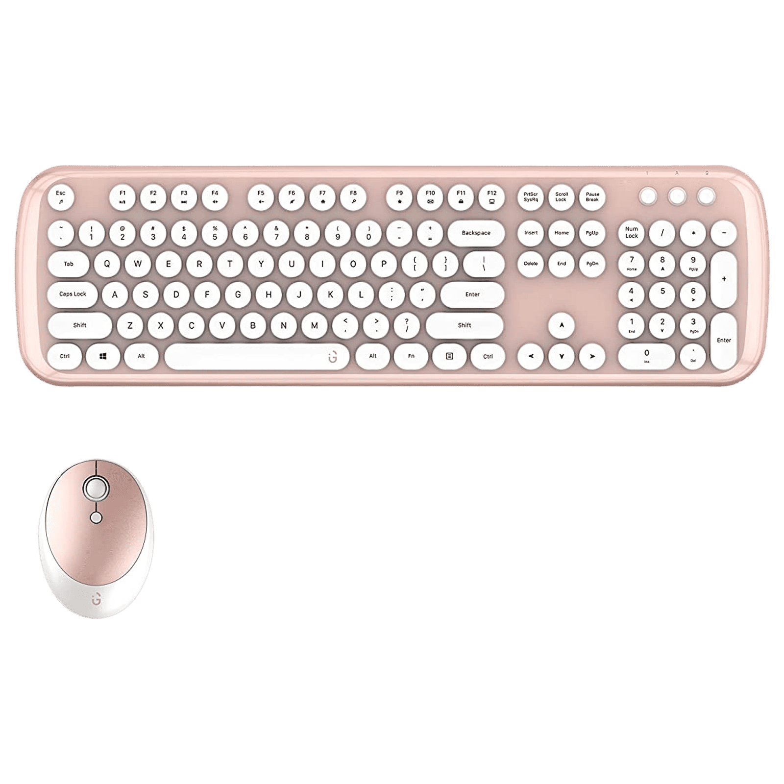 iGear KeyBee Pro Limited Edition Wireless Keyboard & Mouse Combo (104 Keys, 1600 DPI Adjustable, Plug & Play, White)