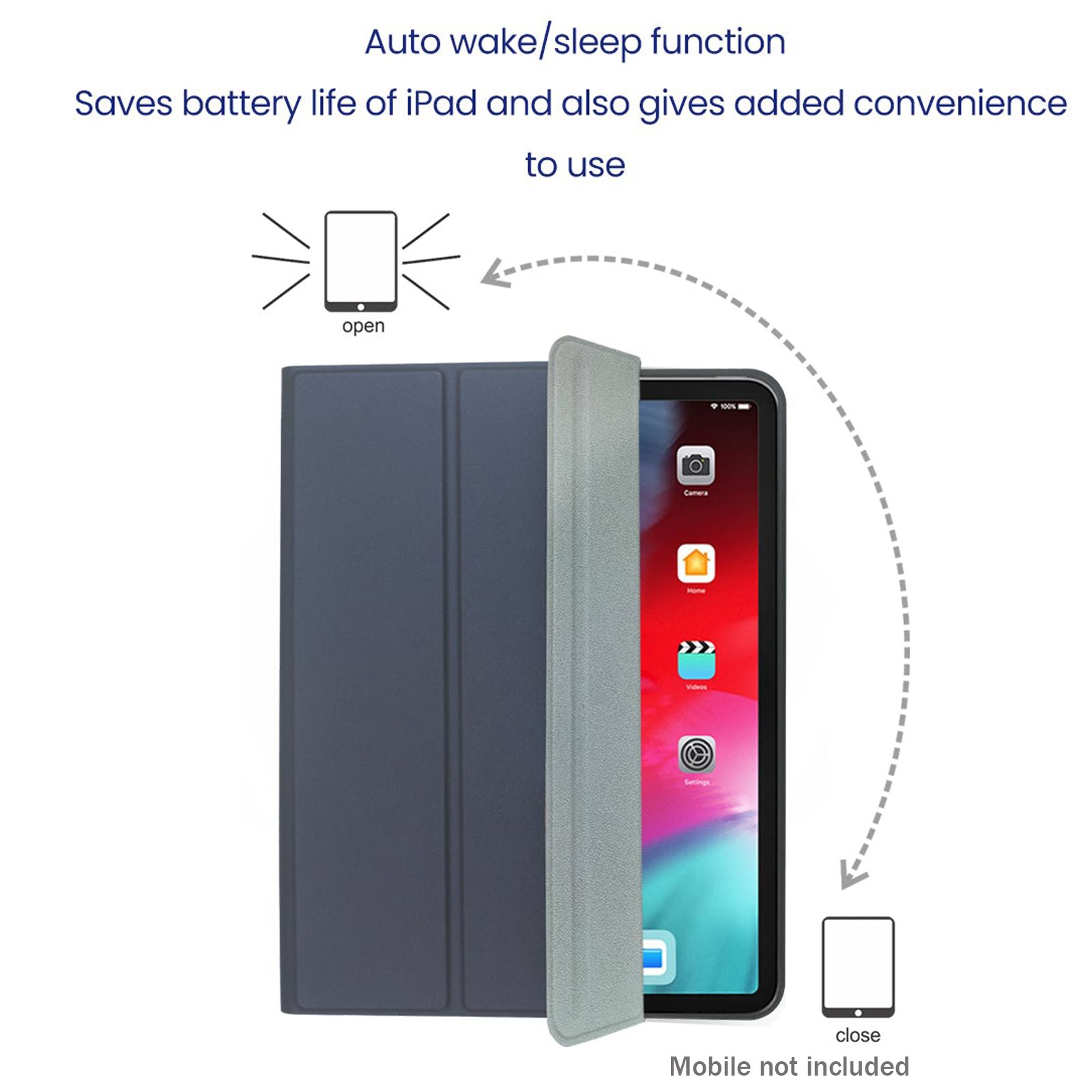 Stuffcool Flex Faux Leather Flip Cover for Apple iPad iPad Pro 11  Inch (Built-in Pencil Holder, Navy)