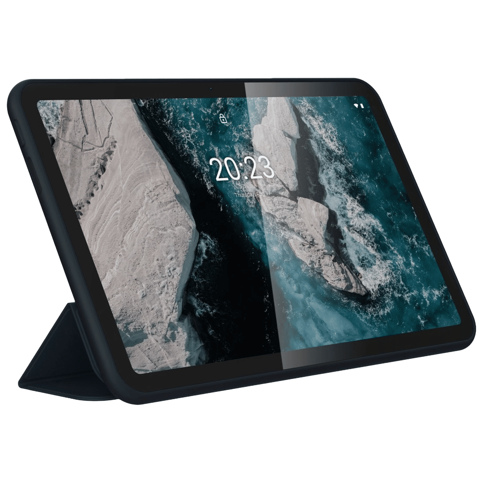 NOKIA CT20 Premium Artificial Leather Flip Cover for NOKIA Tab T20 (Sleep & Wake Functions, Black)