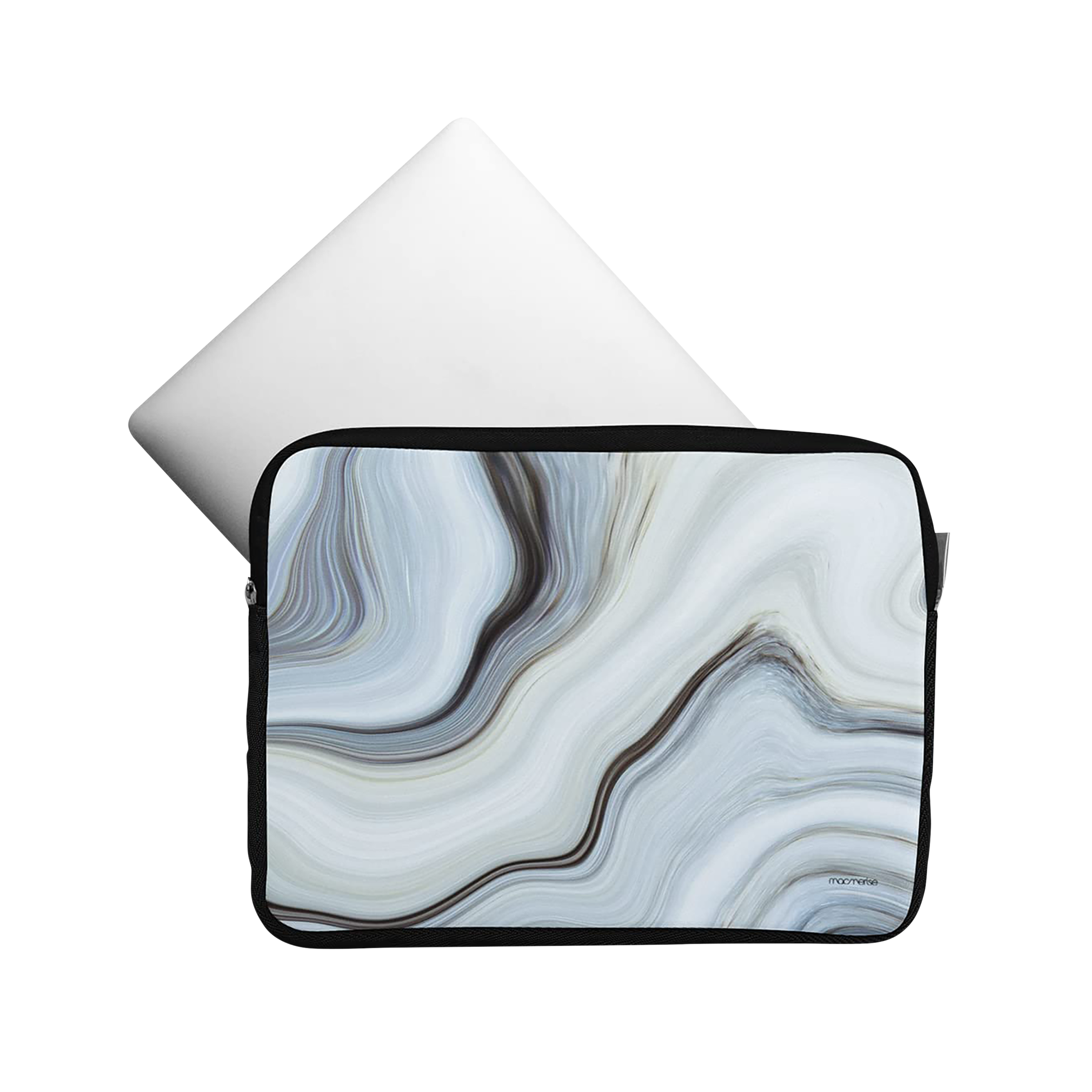 macmerise Liquid Neoprene Laptop Sleeve for 15 Inch Laptop (Water Resistant, Funk White)