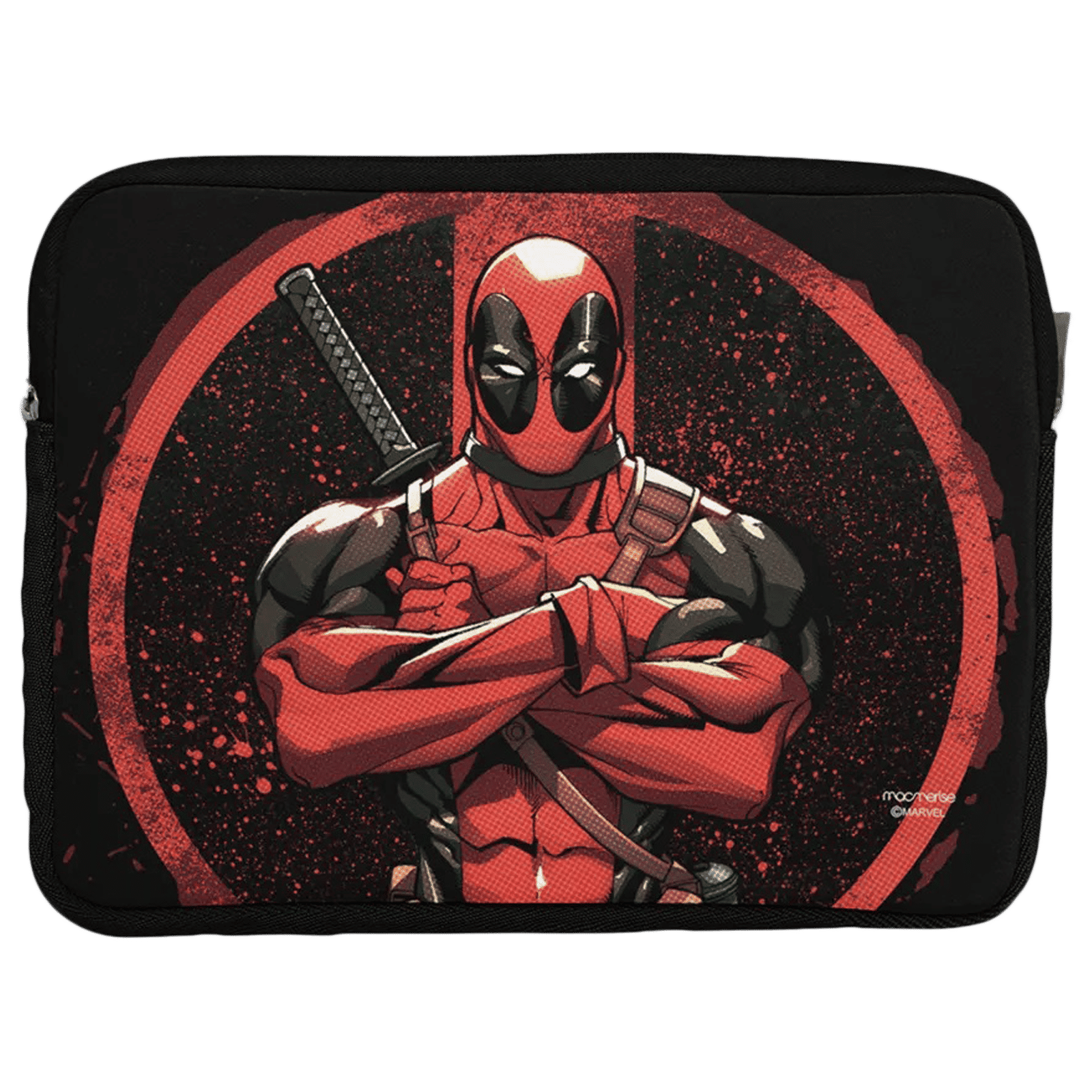 macmerise Deadpool Stance Neoprene Laptop Sleeve for 13 Inch Laptop (Water Resistant, Multi Color)