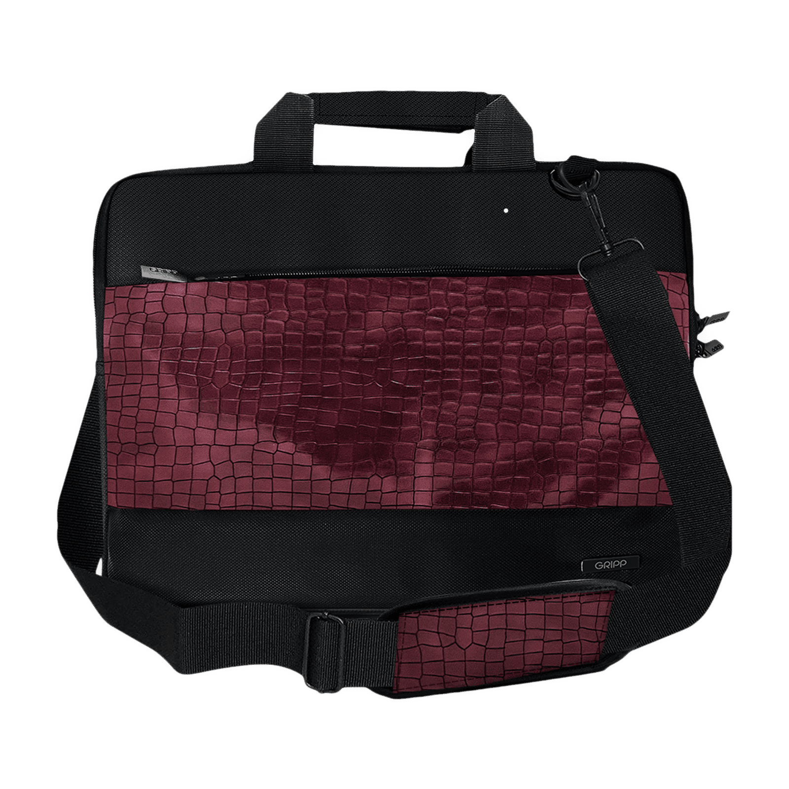 GRIPP Croc Compact Nylon Laptop Sling Bag for 13.3 & 14 Inch Laptop (Water Repellent, Burgundy)
