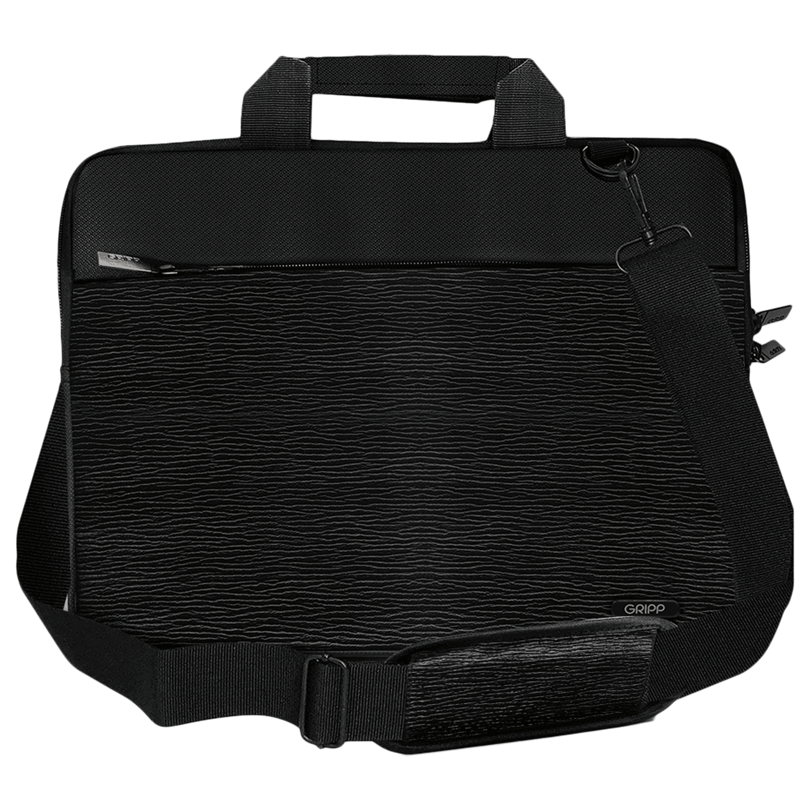 GRIPP Croc Compact Fleet Nylon Laptop Sling Bag for 13.3 & 14 Inch Laptop (Water Repellent, Black)
