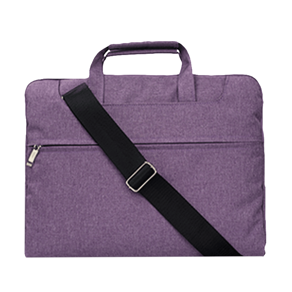 in base Denim Laptop Sling Bag for 15.4 Inch Laptop (Water Resistant, Purple)
