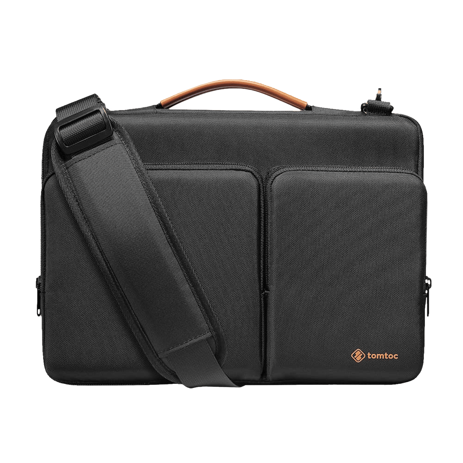 tomtoc Defender Polyester Laptop Sling Bag for 13.5, 14 & 14.4 Inch Laptop (Water Resistant, Black)