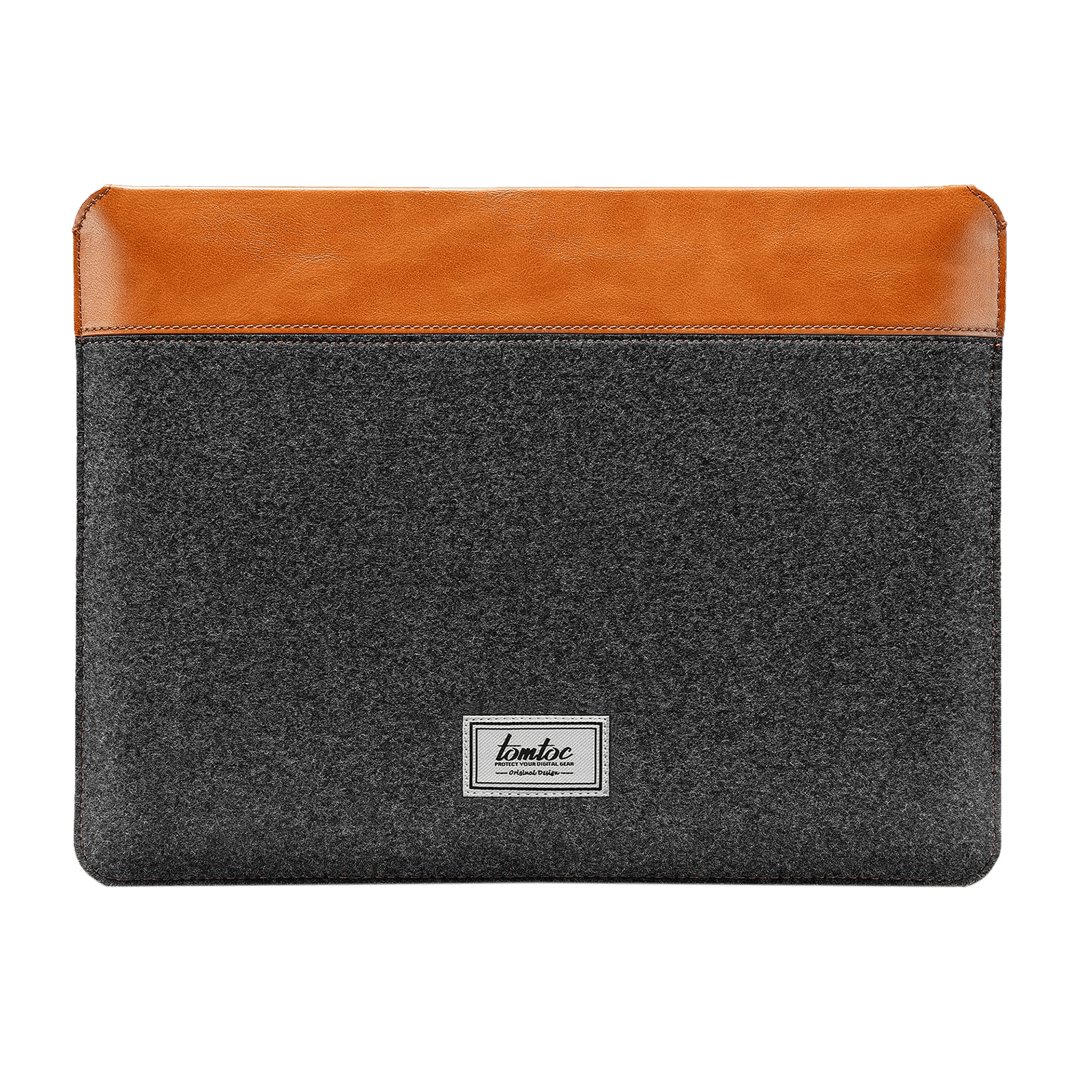tomtoc Vintage Polyurethane Leather Laptop Sleeve for 13, 14 & 16 Inch Laptop (Intelligent Magnet Closure, Grey)