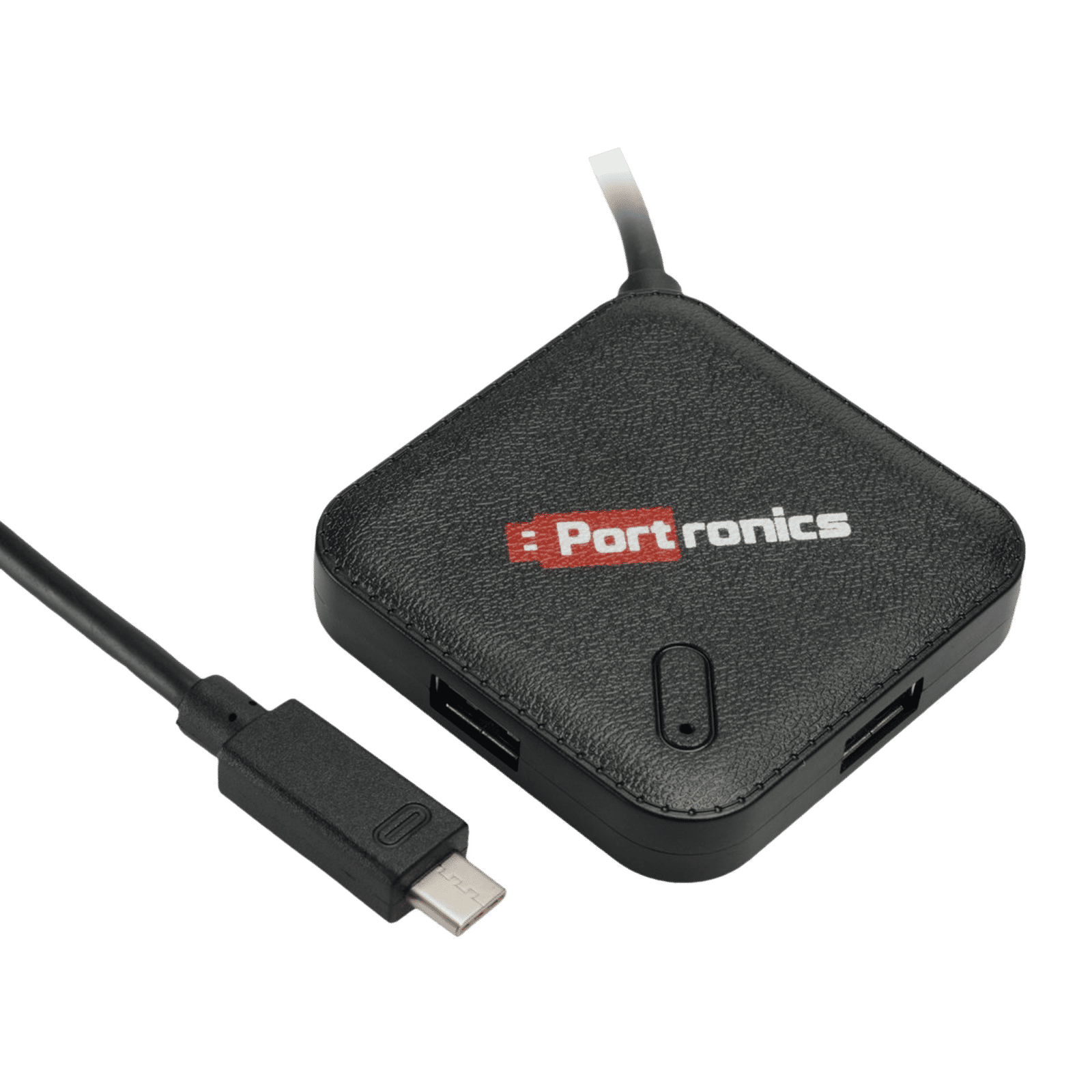 PORTRONICS Mport 34M USB Type C to USB 3.0 Type A USB Hub (Up to 5 Gbps Data Transfer, Black)