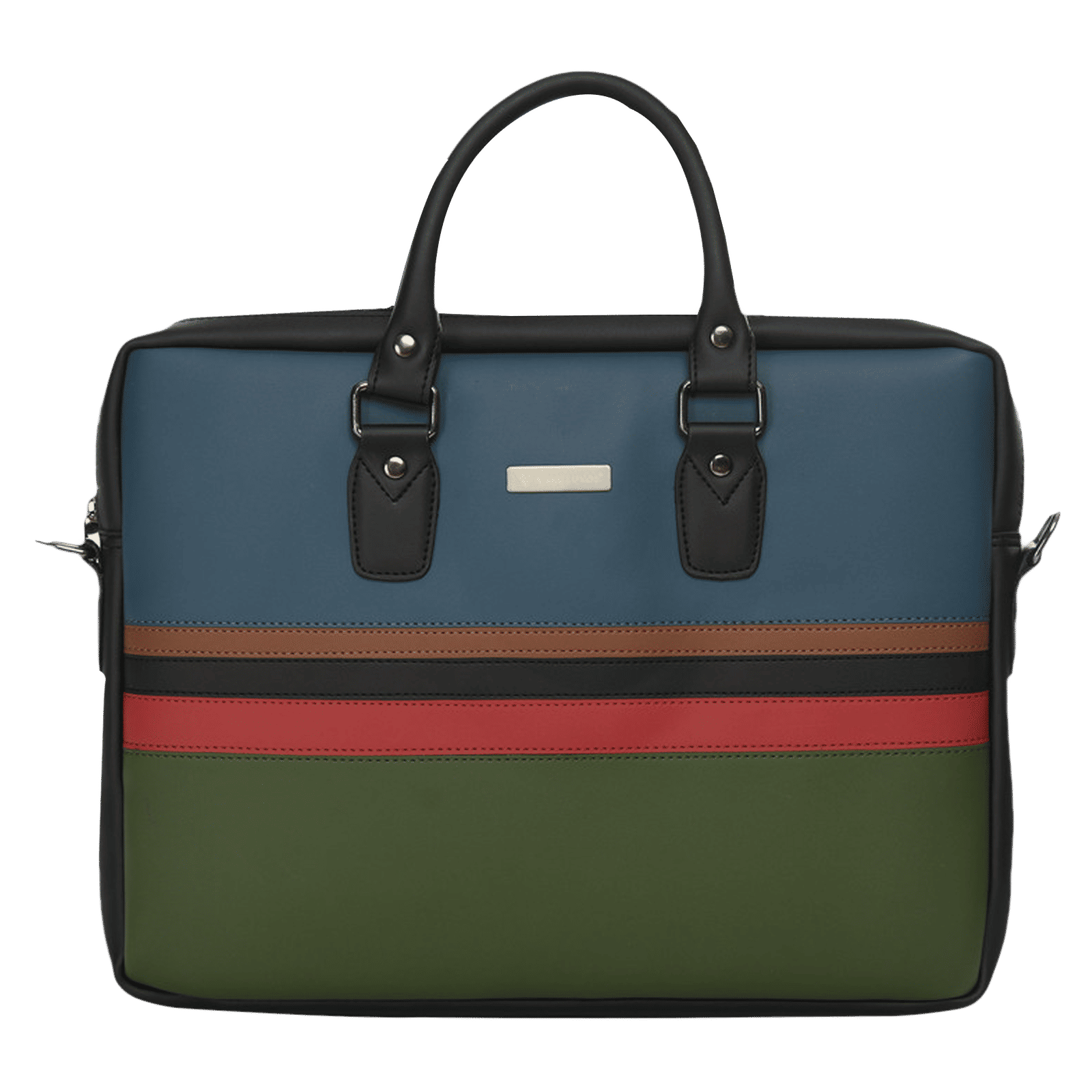 Dr. Vaku MILAN Stripey Vegan Leather Laptop Sling Bag for 13 & 14 Inch Laptop (Water Resistant, Multi Color)