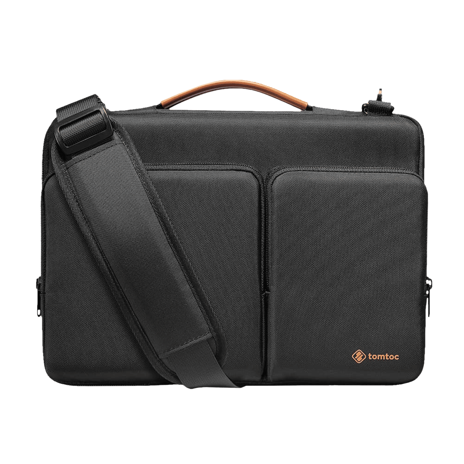 tomtoc Defender Fabric Laptop Sling Bag for 13.5, 14 & 14.4 Inch Laptop (Water Resistant, Black)