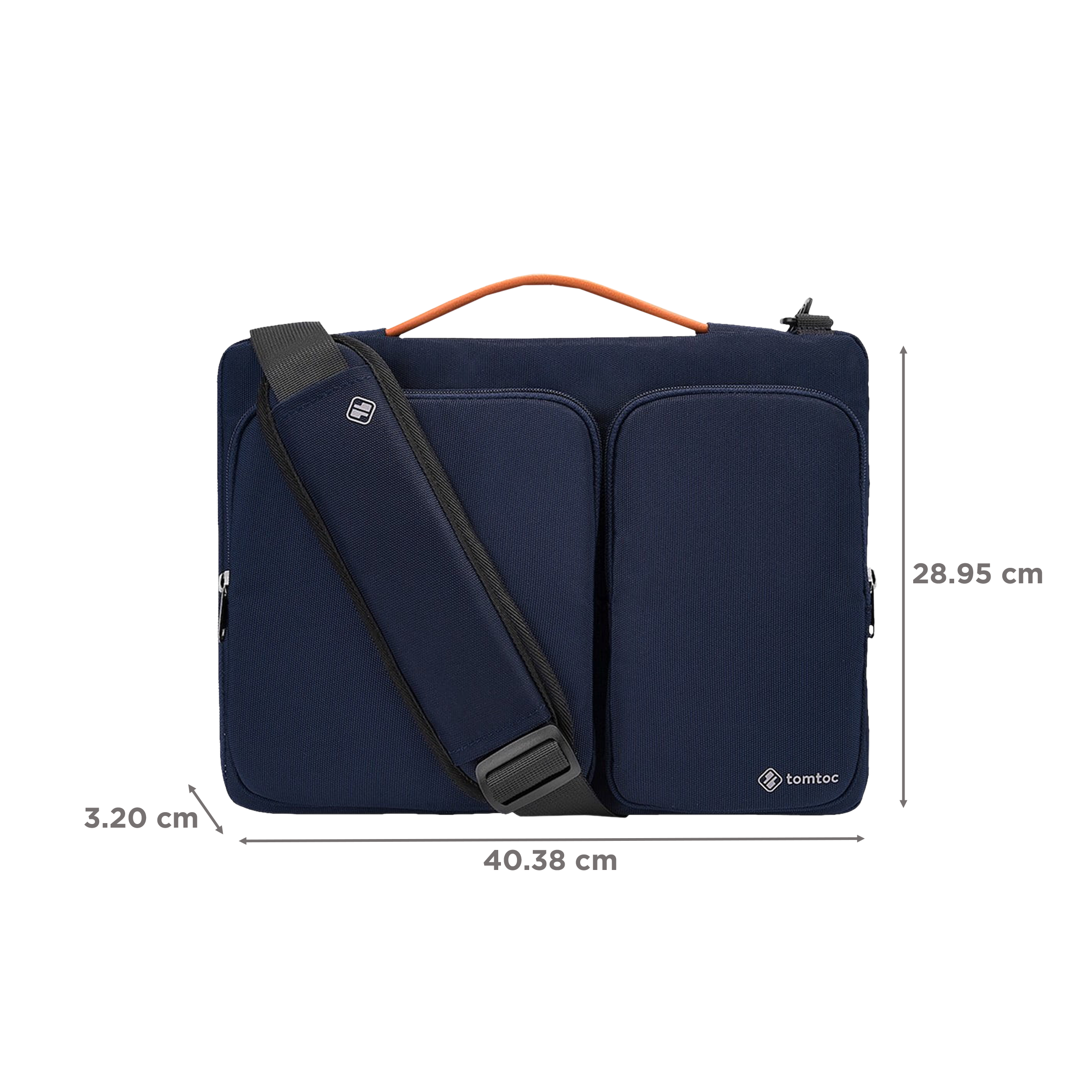 tomtoc Defender Fabric Laptop Sling Bag for Inch Laptop (Water  Resistant, Navy Blue)
