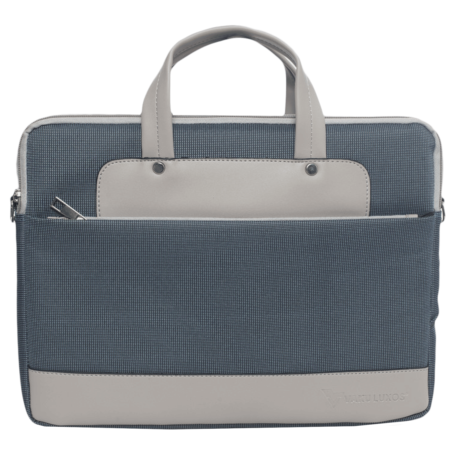 Dr. Vaku DA SALERNO Leather Laptop Sling Bag for 13 & 14 Inch Laptop (Water Resistant, Blue/Gold)