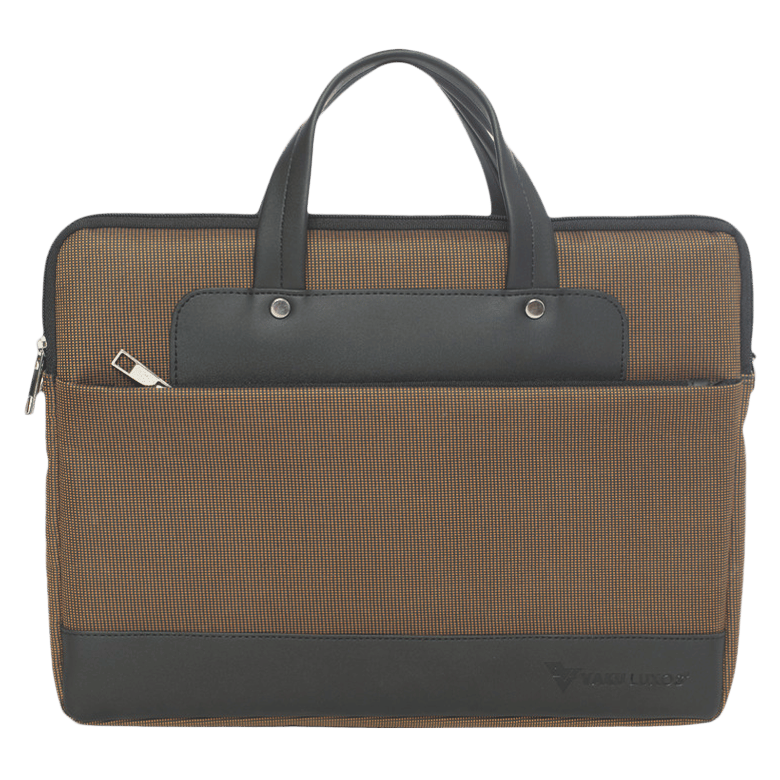 Dr. Vaku DA SALERNO Leather Laptop Sling Bag for 13 & 14 Inch Laptop (Water Resistant, Brown/Black)