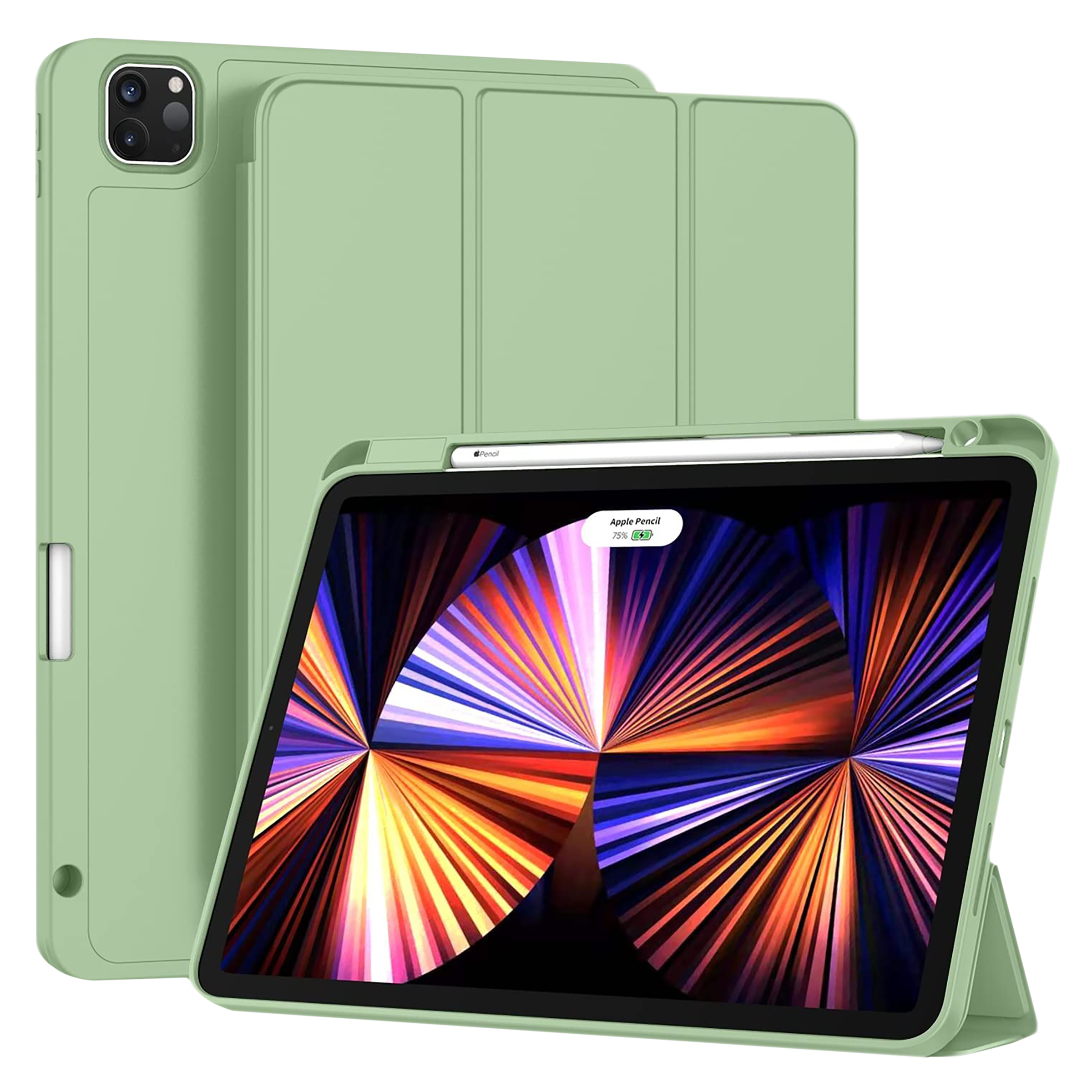 Vaku Stallion Trifold Polyurethane Leather, Silicone Flip Cover for Apple  iPad Pro 11 Inch, iPad Air (4th Gen) (Wireless Charging Support, Green)