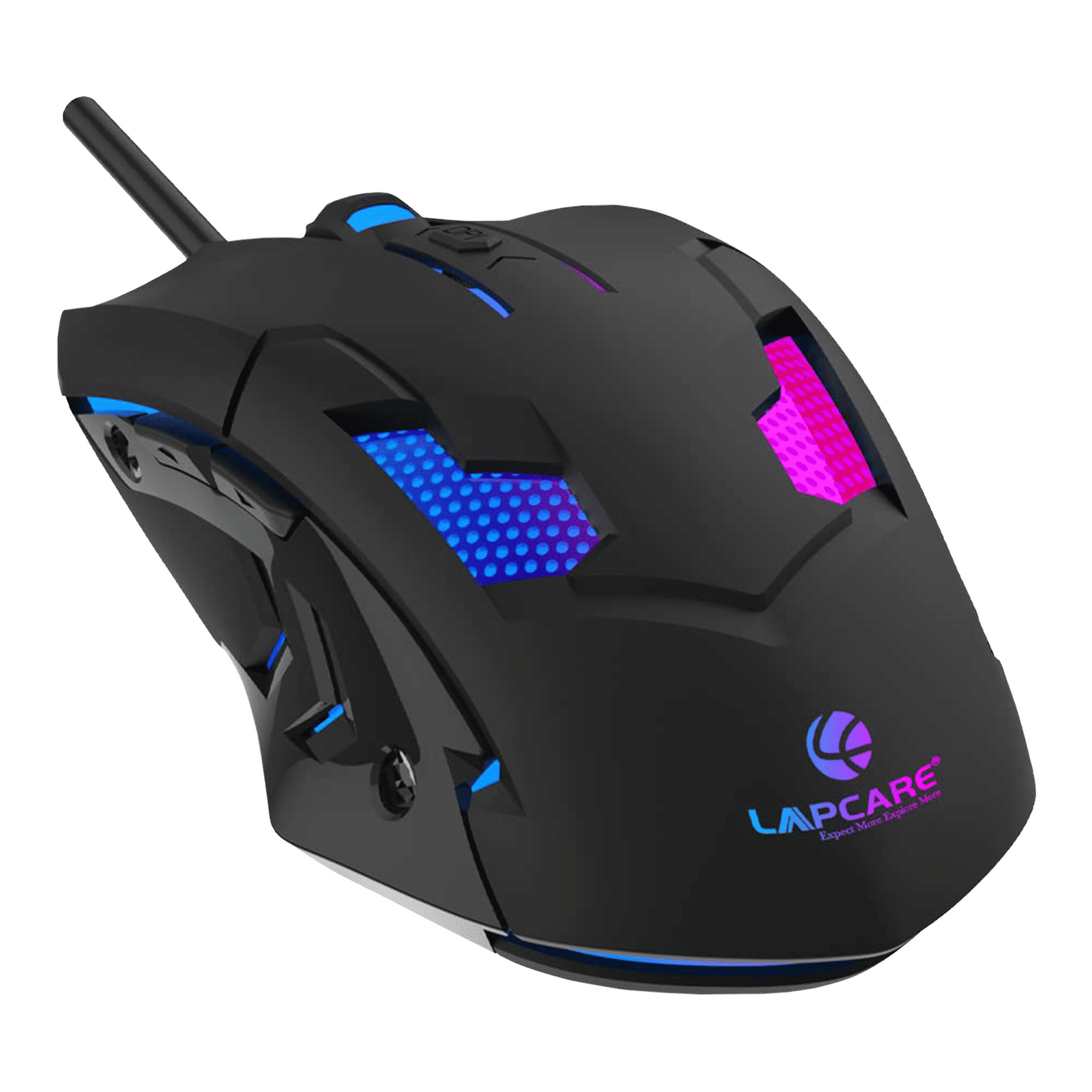 LAPCARE Champ LGM-100 Wired Gaming Mouse (3600 DPI Adjustable, Ergonomic Design, Black)