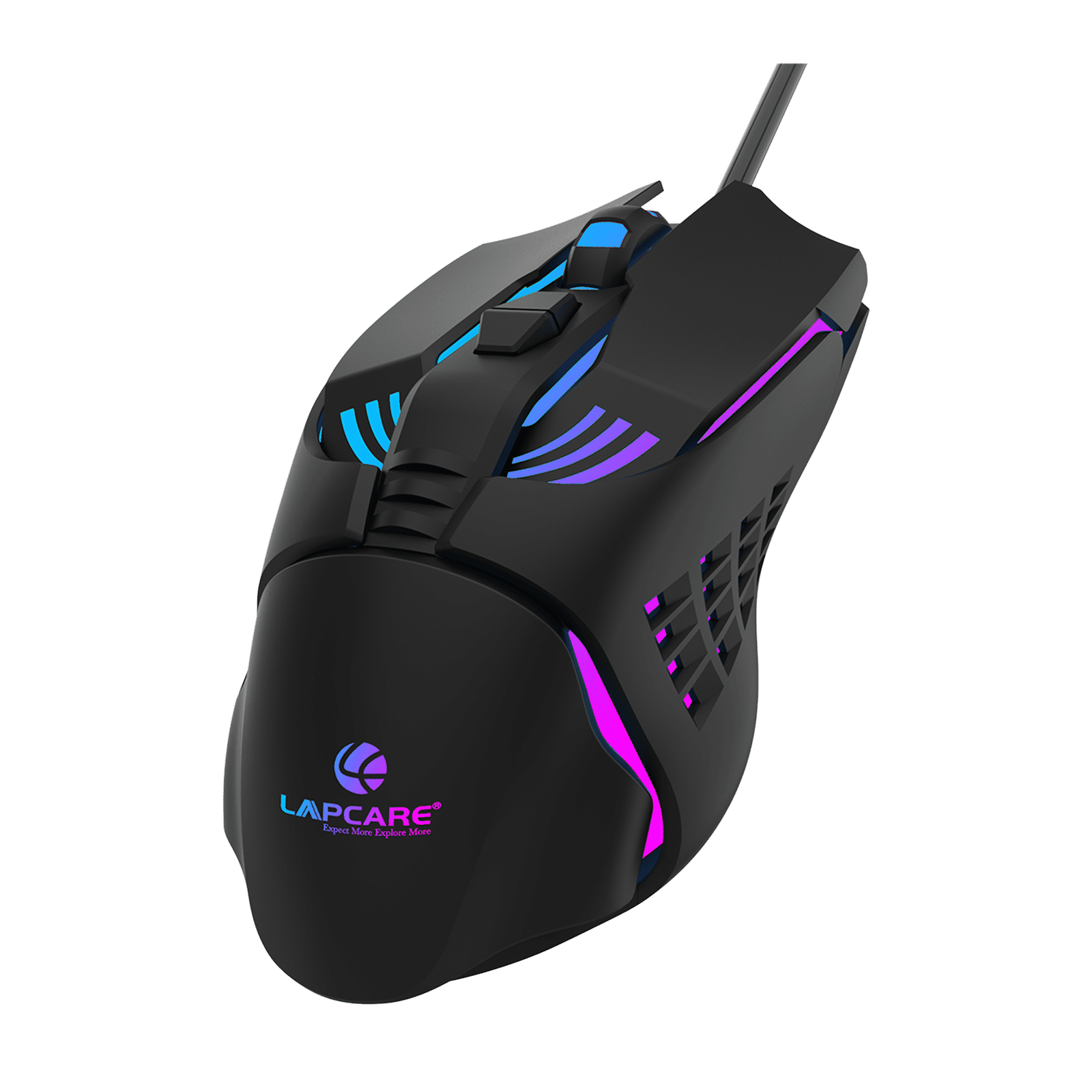 LAPCARE Champ LGM-105 Wired Optical Gaming Mouse (3600 DPI Adjustable, Ergonomic Design, Black)