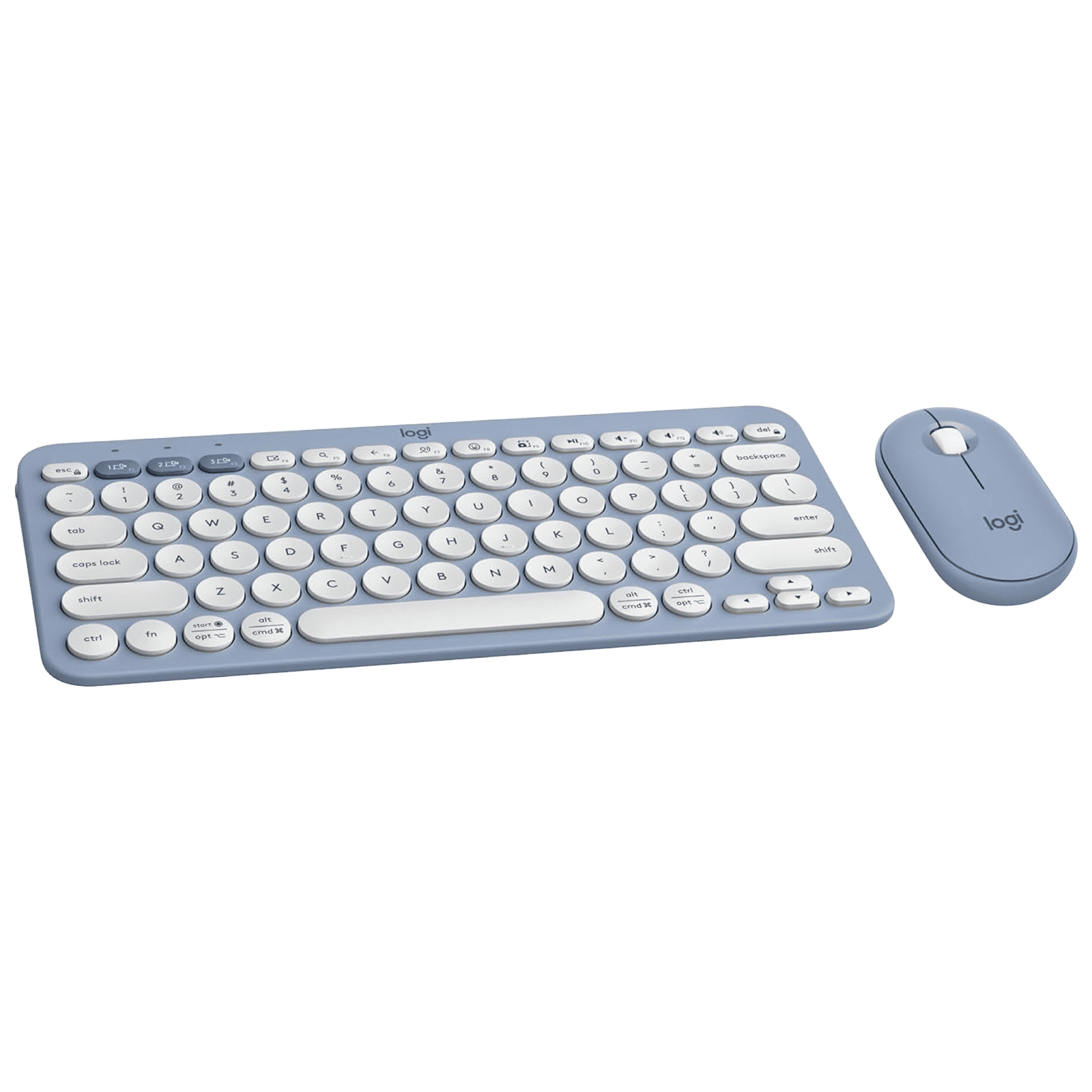 logitech Pebble 2 Wireless Keyboard and Mouse Combo (Quiet and Customizable, Tonal Blue)